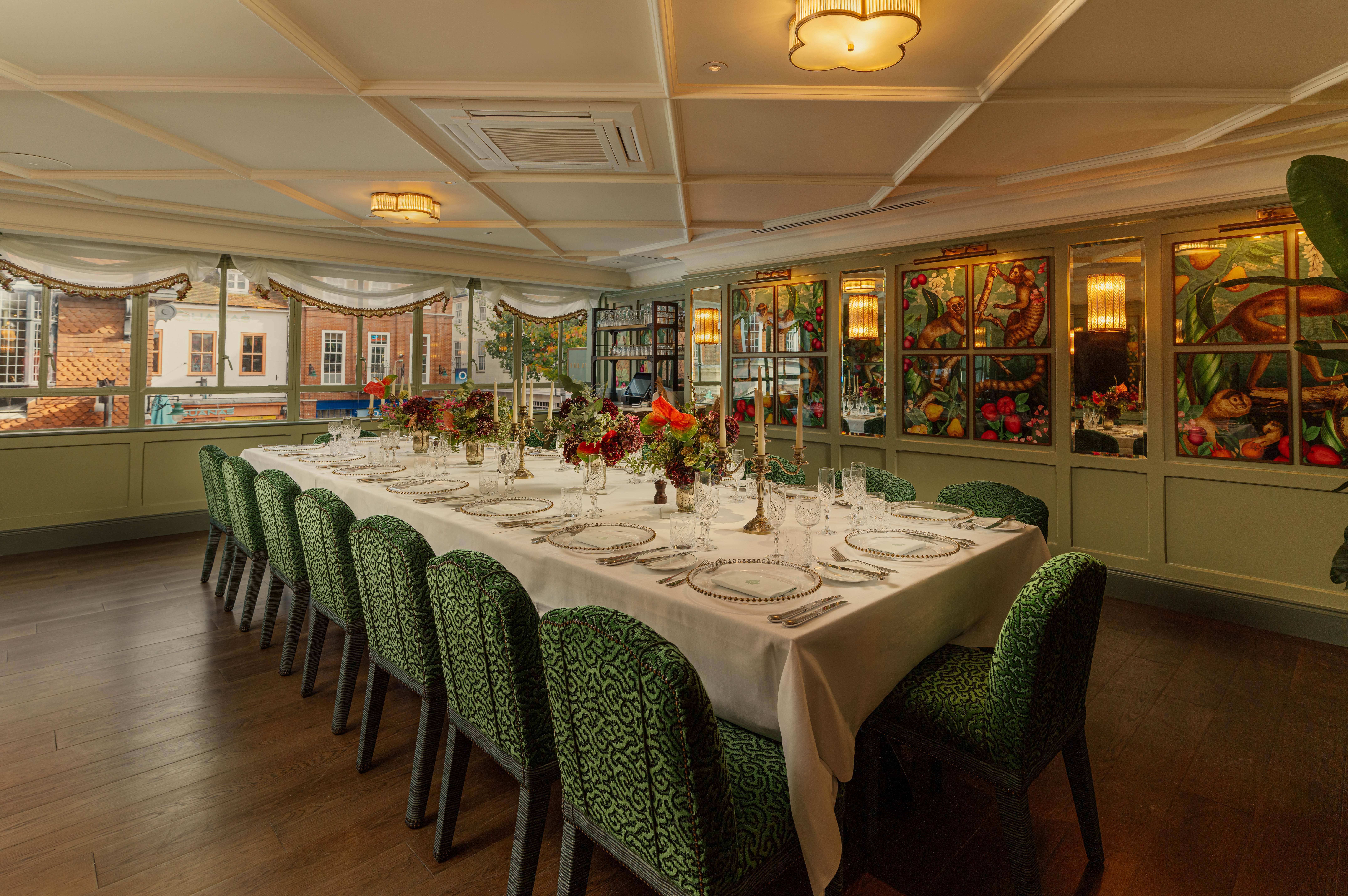 Interior of The Becket Room at The Ivy Canterbury.