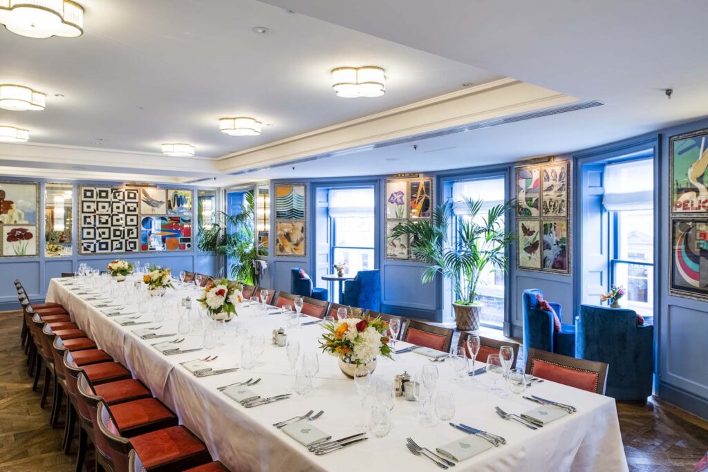 Beautiful private dining room at The Ivy Bath Brasserie and Garden.