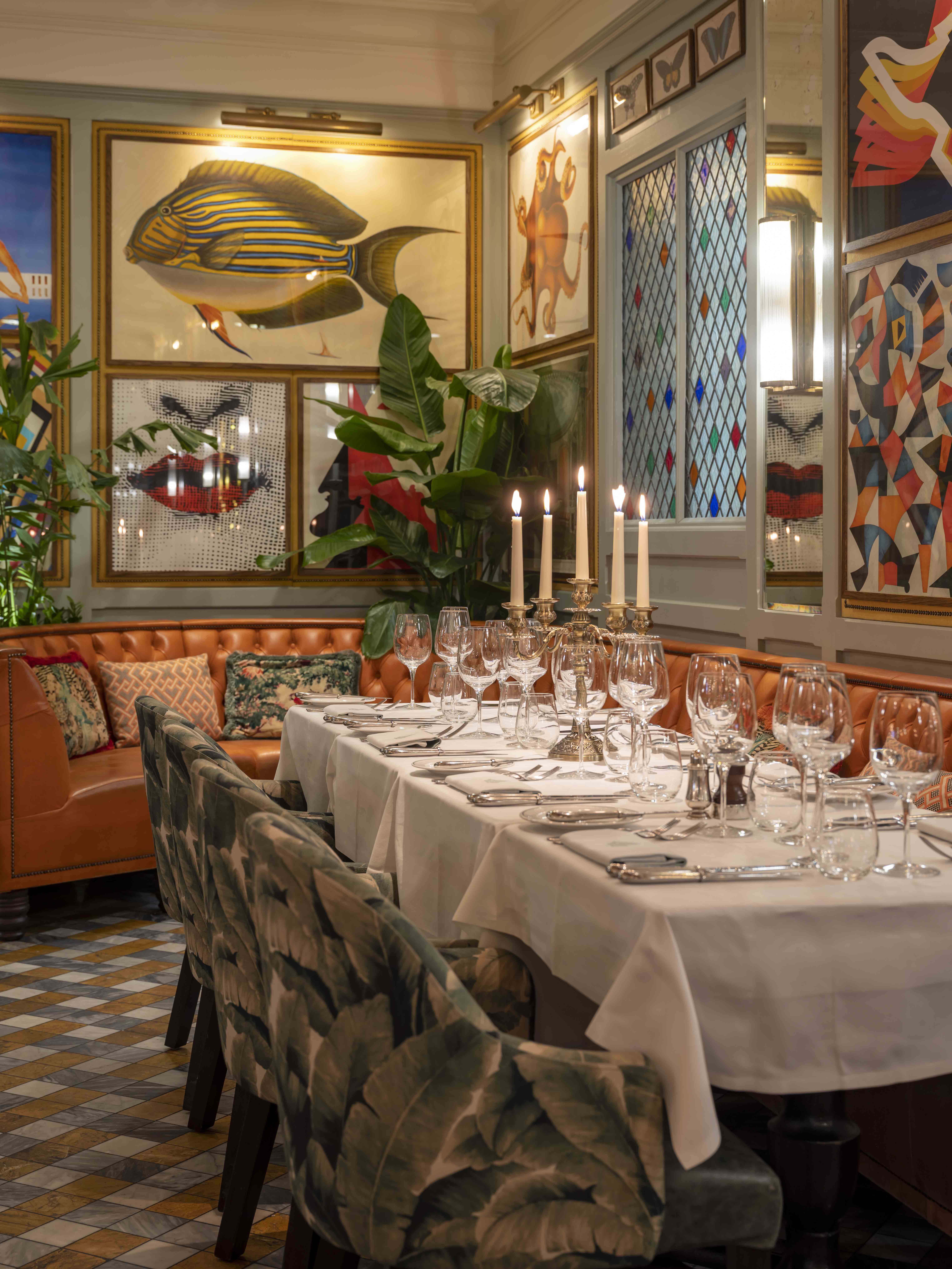 Interior of The Octopus Room at The Ivy In The Lanes, Brighton.