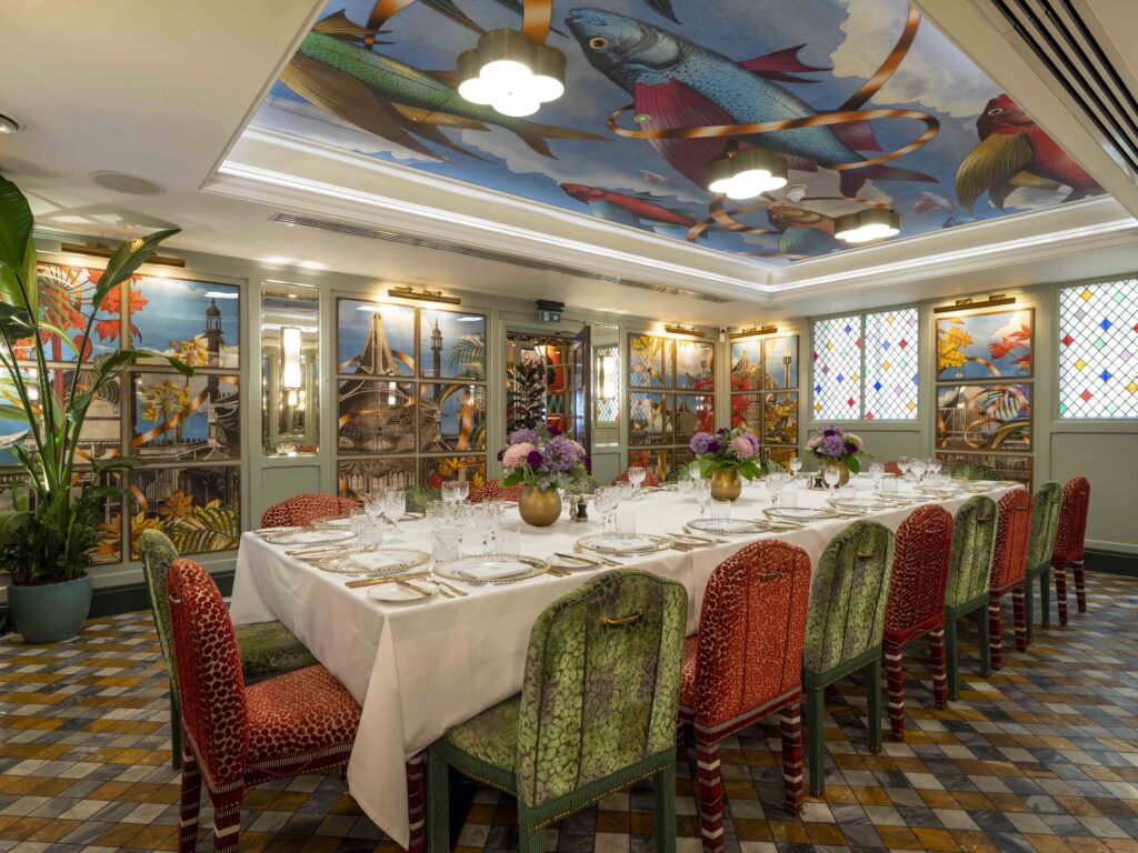 Interior of The Tidal Room at The Ivy In The Lanes, Brighton.
