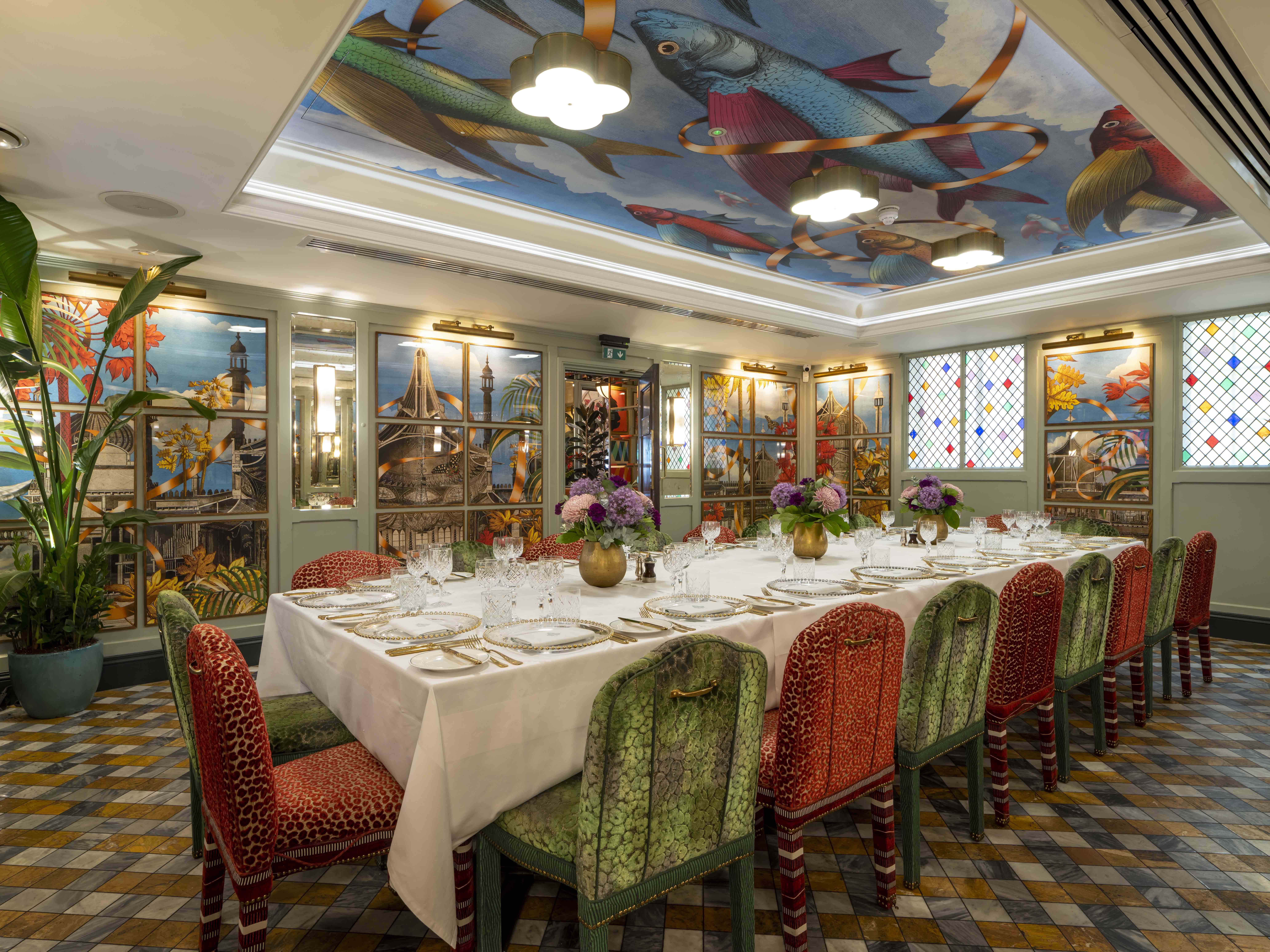 Interior of The Tidal Room at The Ivy In The Lanes, Brighton.