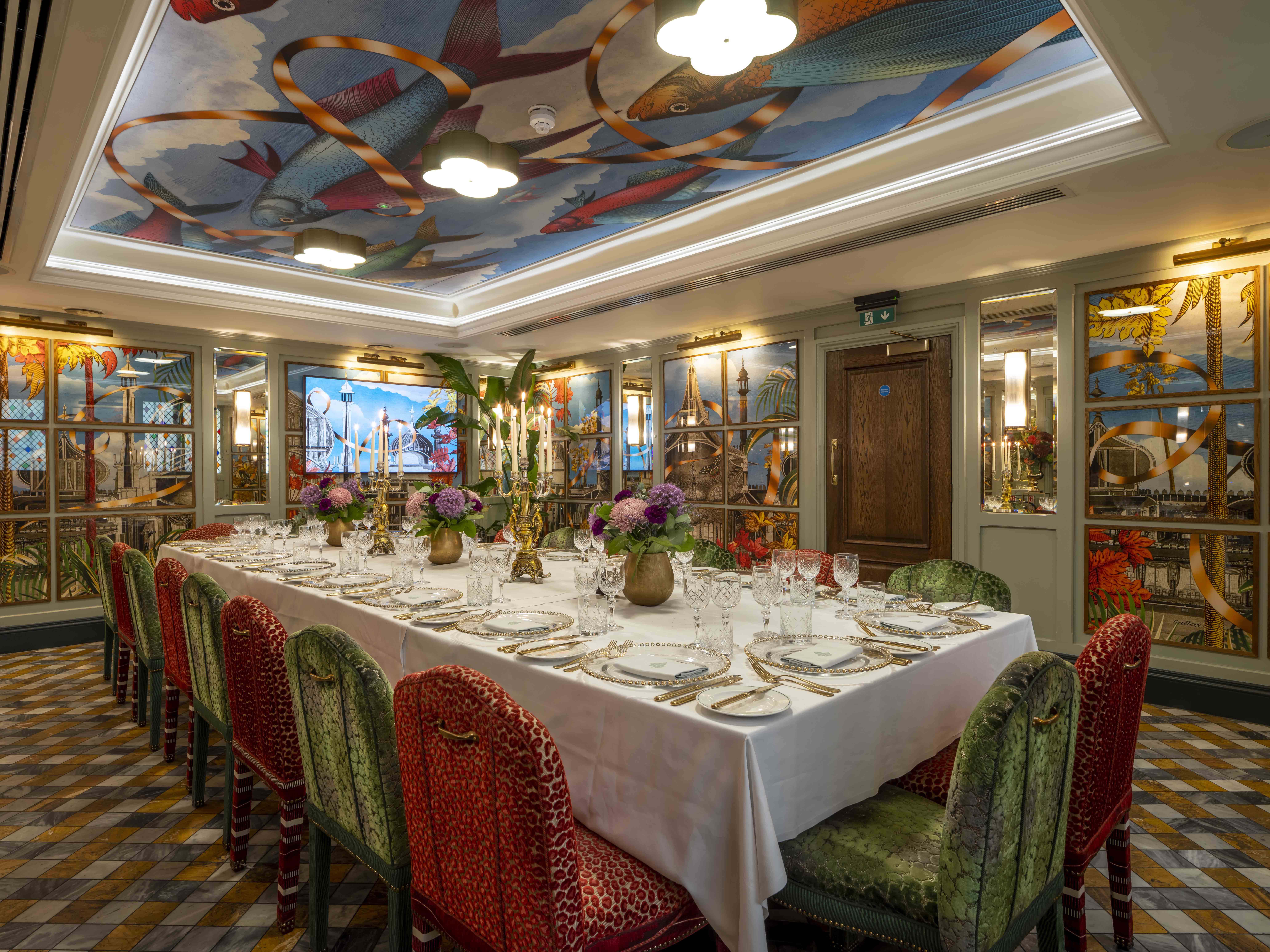 Interior of The Tidal Room at The Ivy In The Lanes, Brighton.