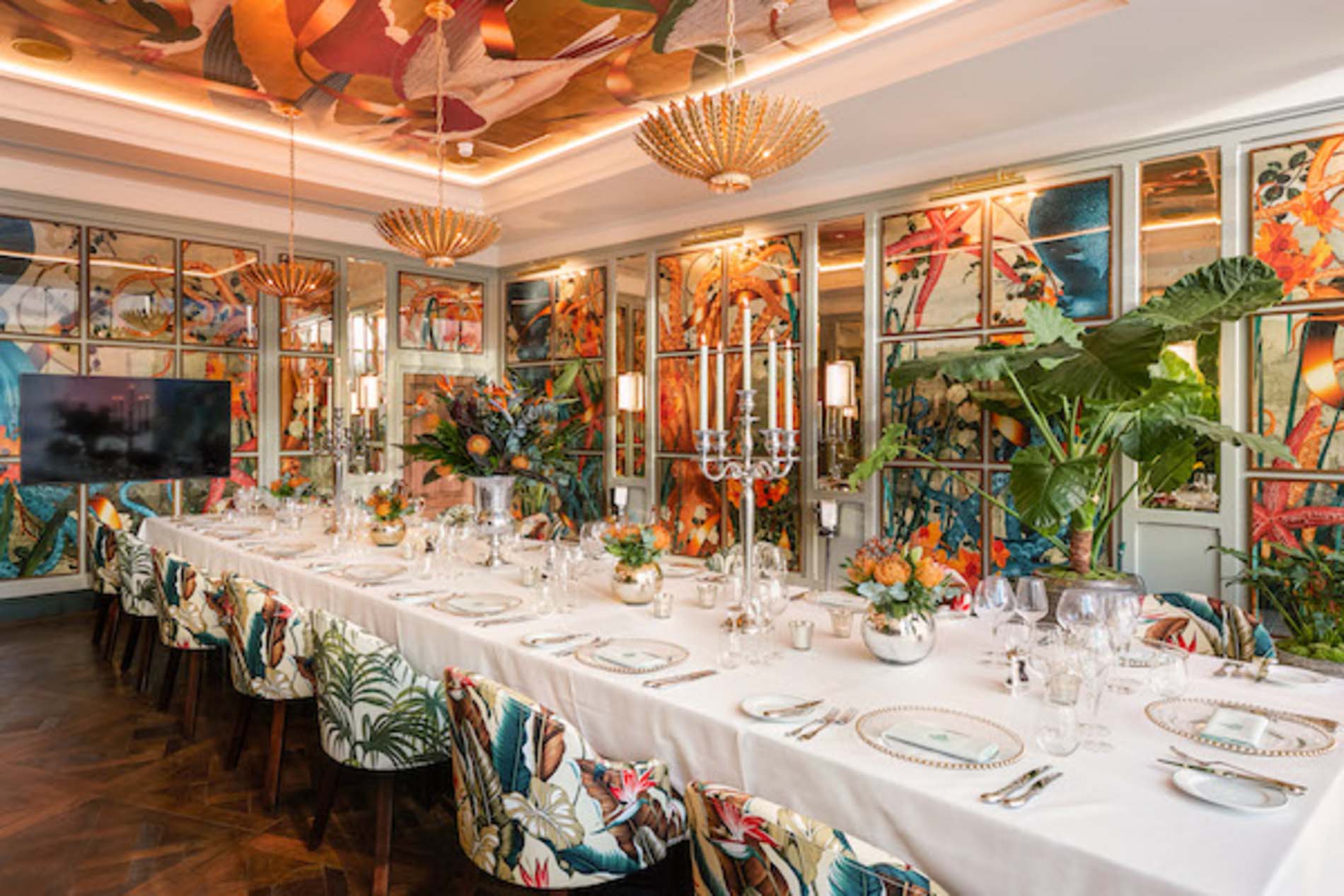 Private dining room at the Ivy Cardiff.