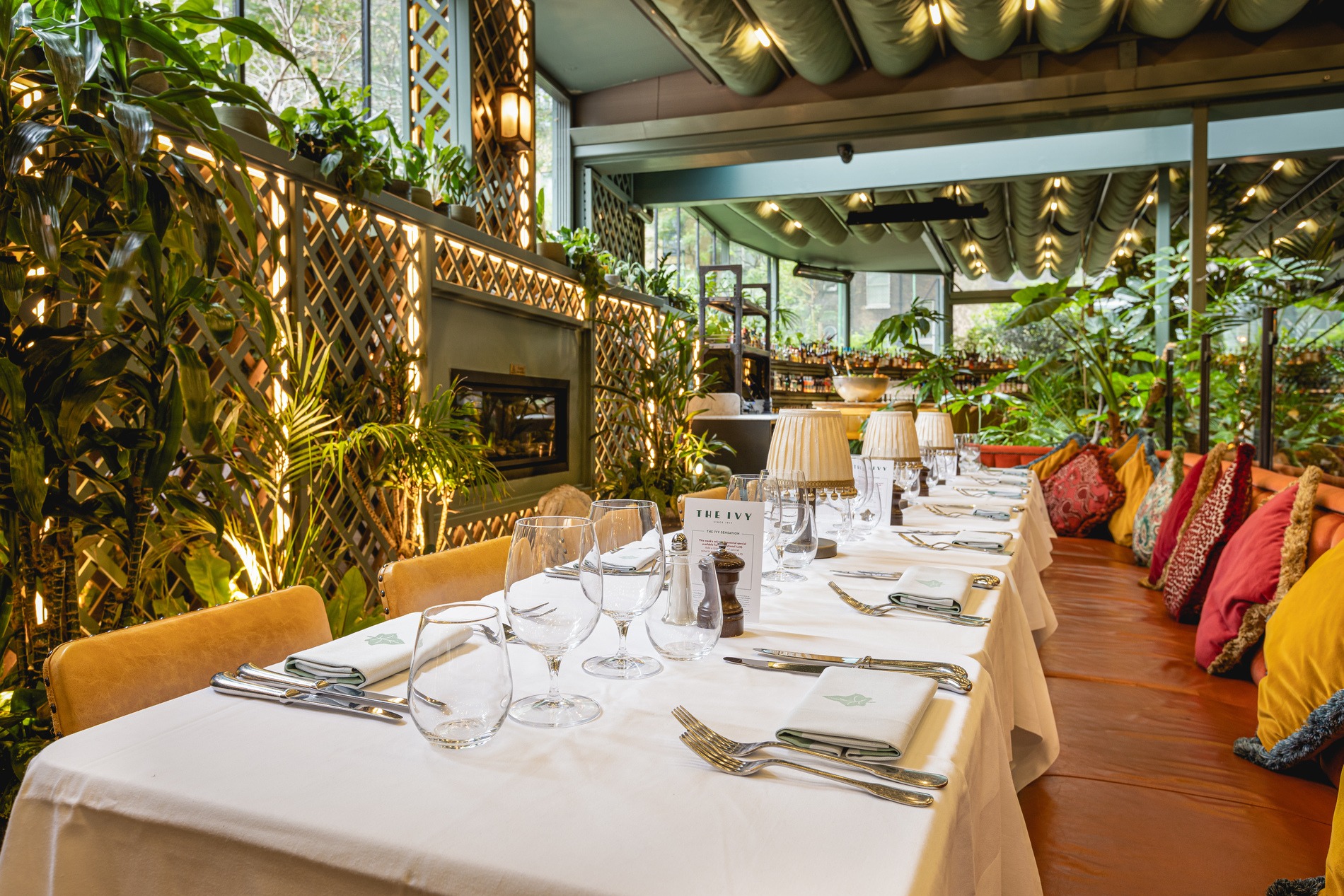 Private dining room at The Ivy City Garden in Liverpool Street.