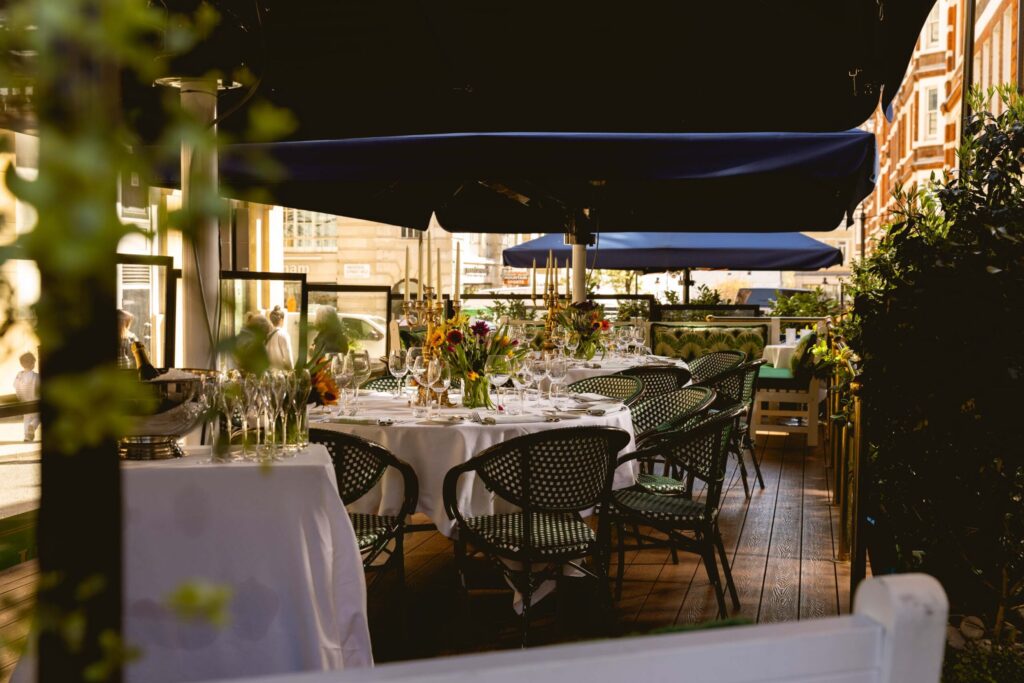Courtyard at The Ivy Market Grill.