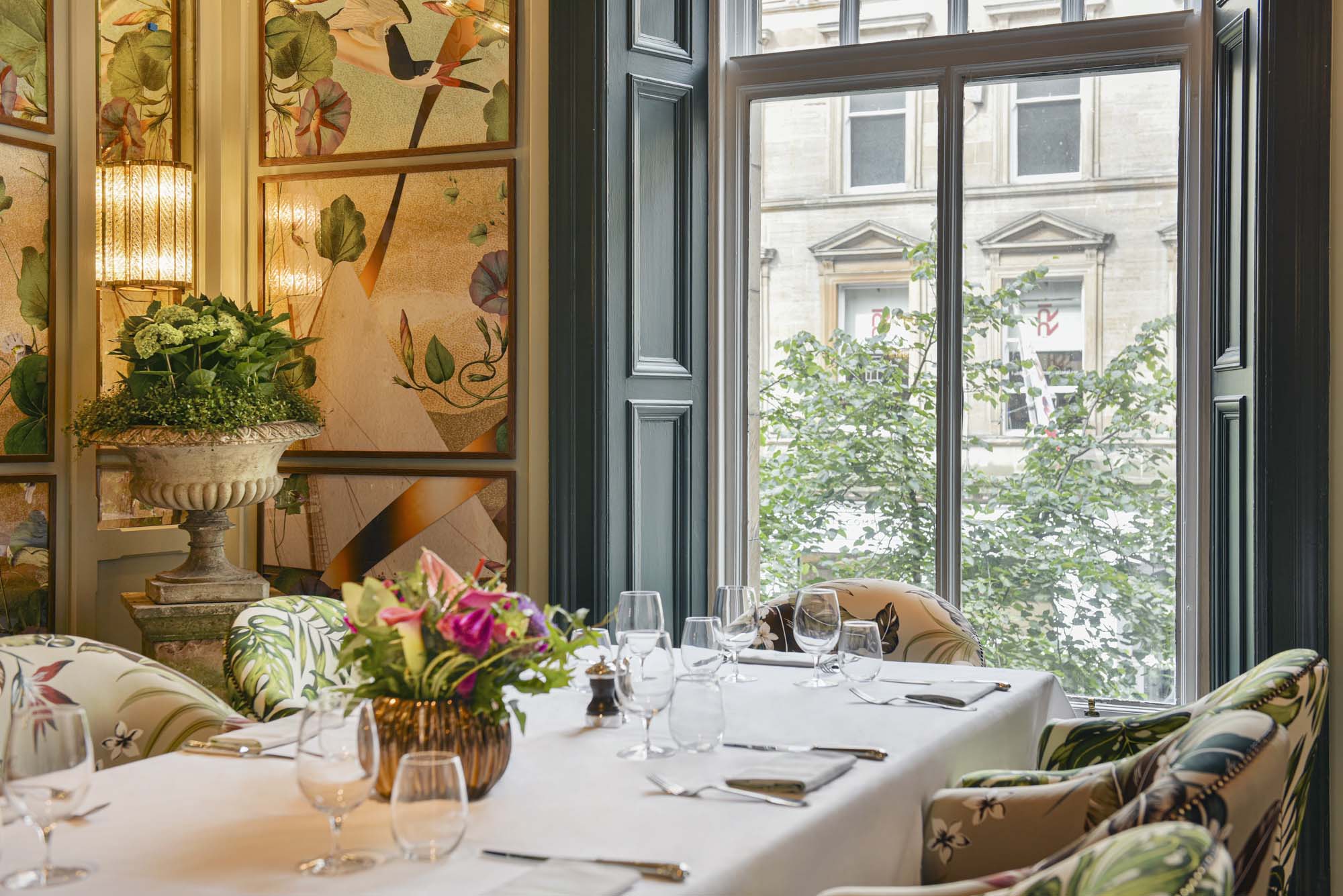 the table setting at the ivy glasgow private dining room