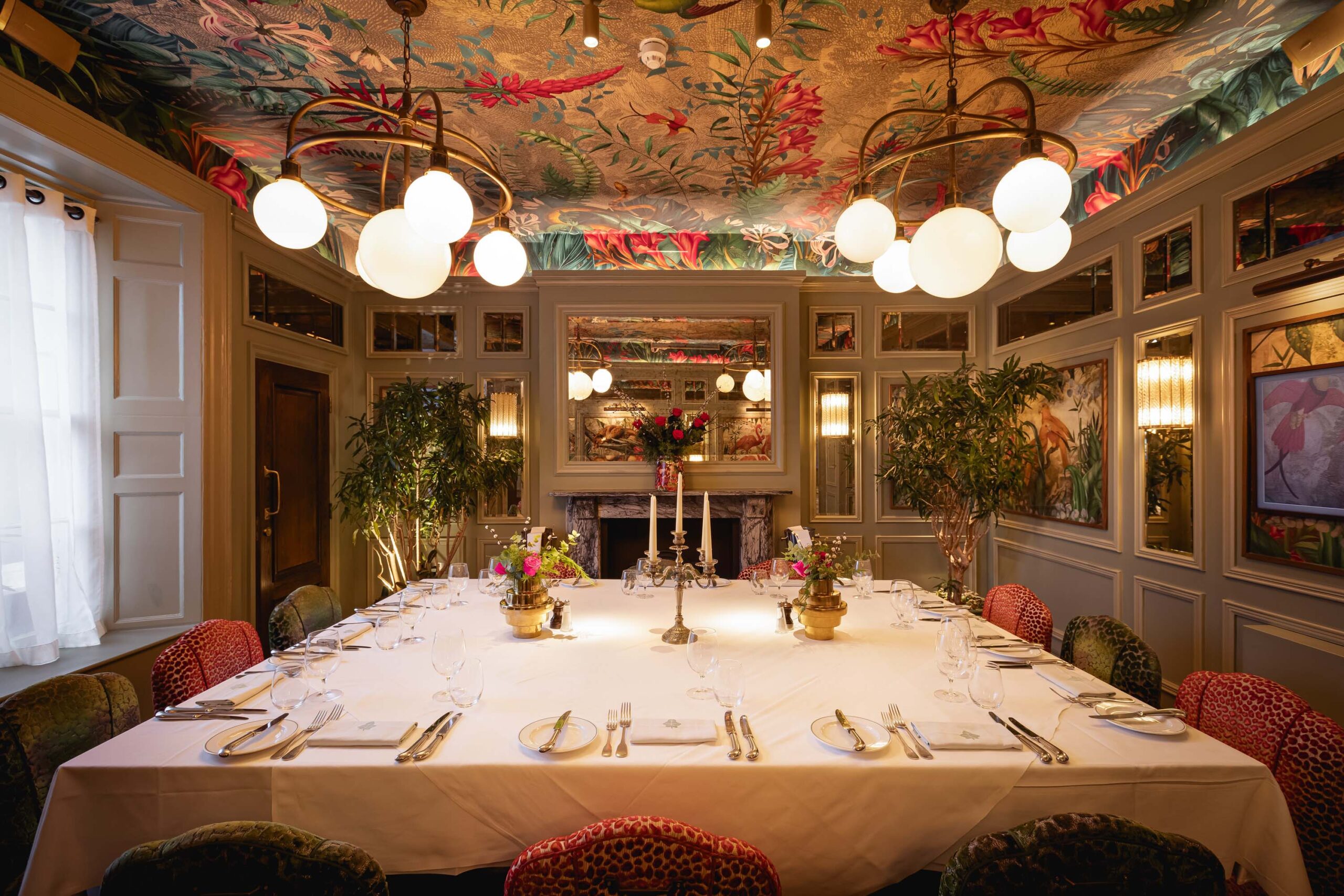 Private dining room at The Ivy Clifton Brasserie restaurant in Bristol.
