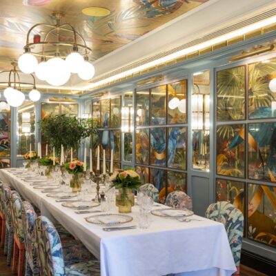 Private dining room at The Ivy In The Park restaurant in Canary Wharf.