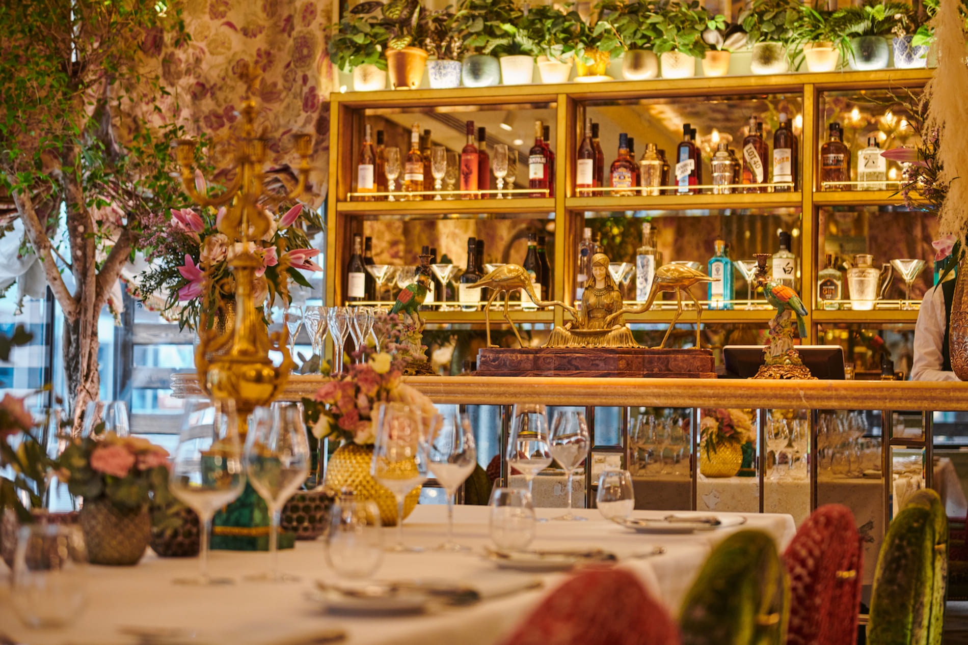 Private dining room at The Ivy restaurant.
