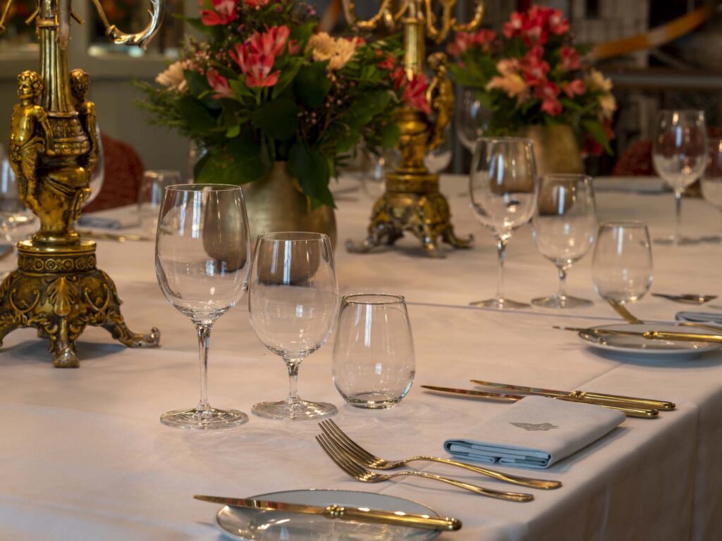 Closeup of the table setup at The Tidal Room.