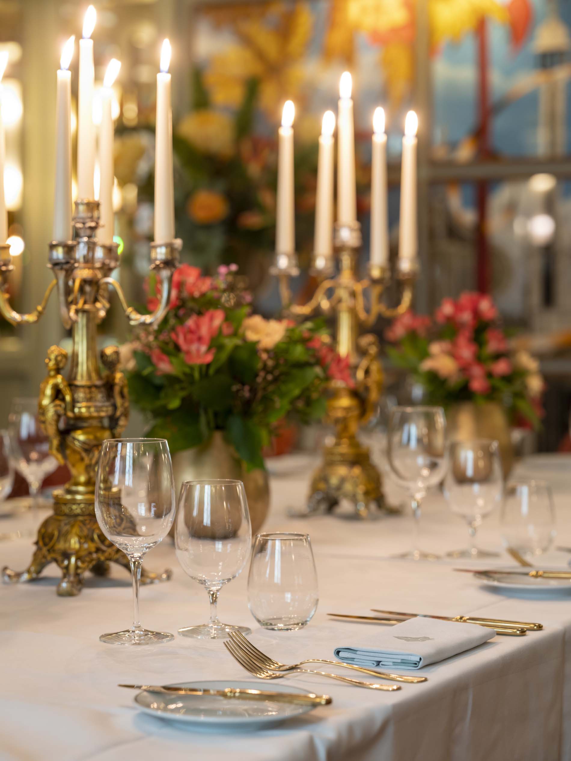 Table setup of The Tidal Room at The Ivy In The Lanes, Brighton.