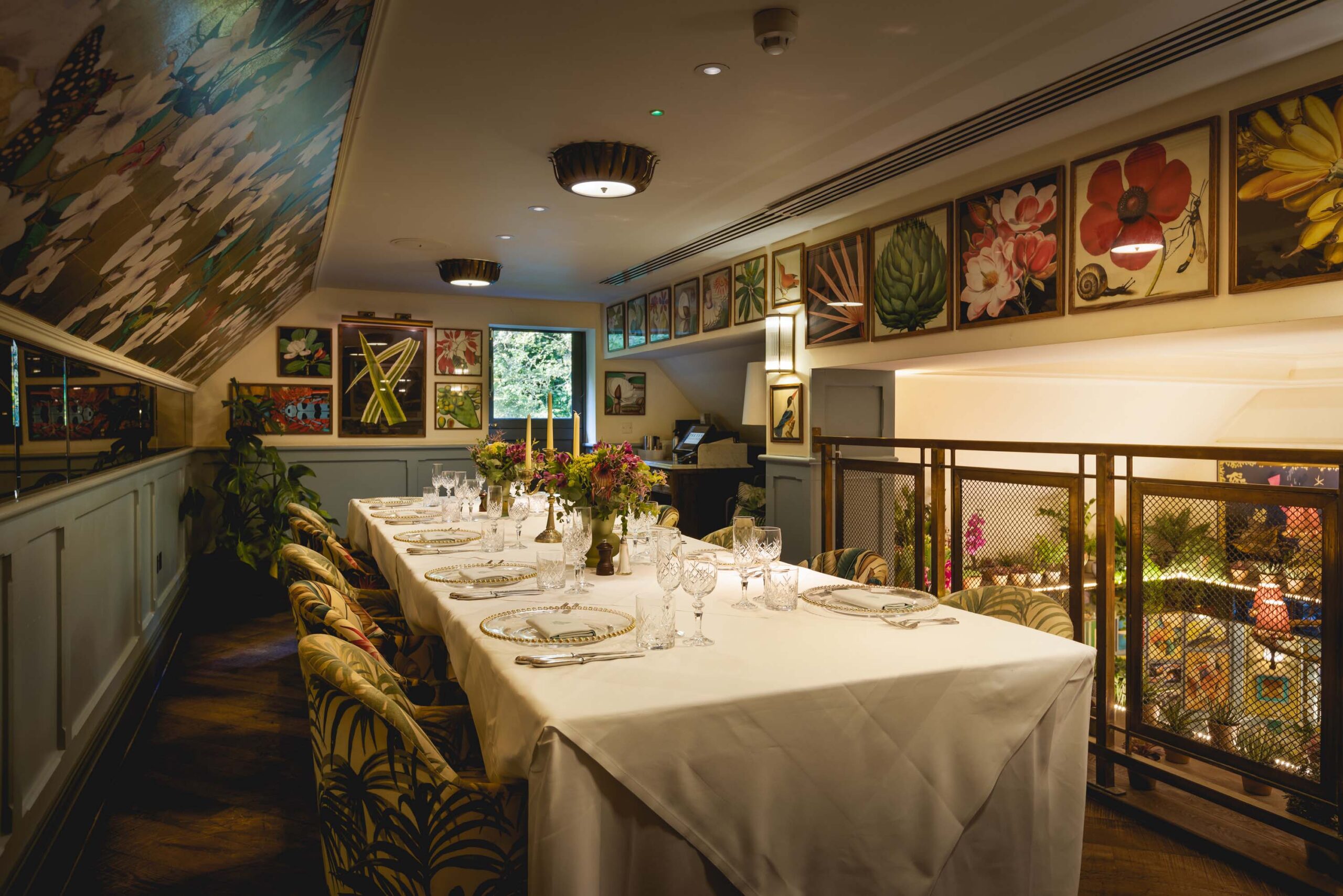 Interior of The Mezzanine at The Ivy Cobham Garden.