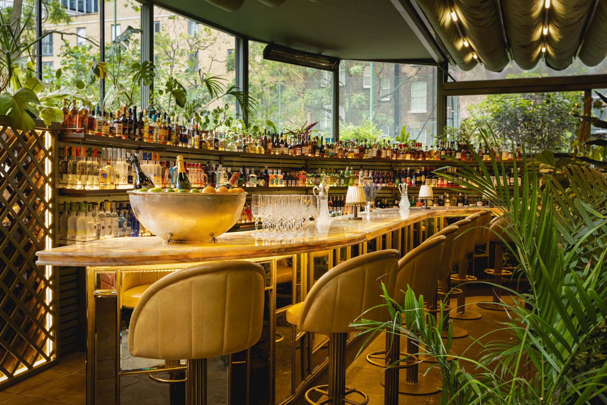 Interior of The Oasis Bar at The Ivy City Garden.