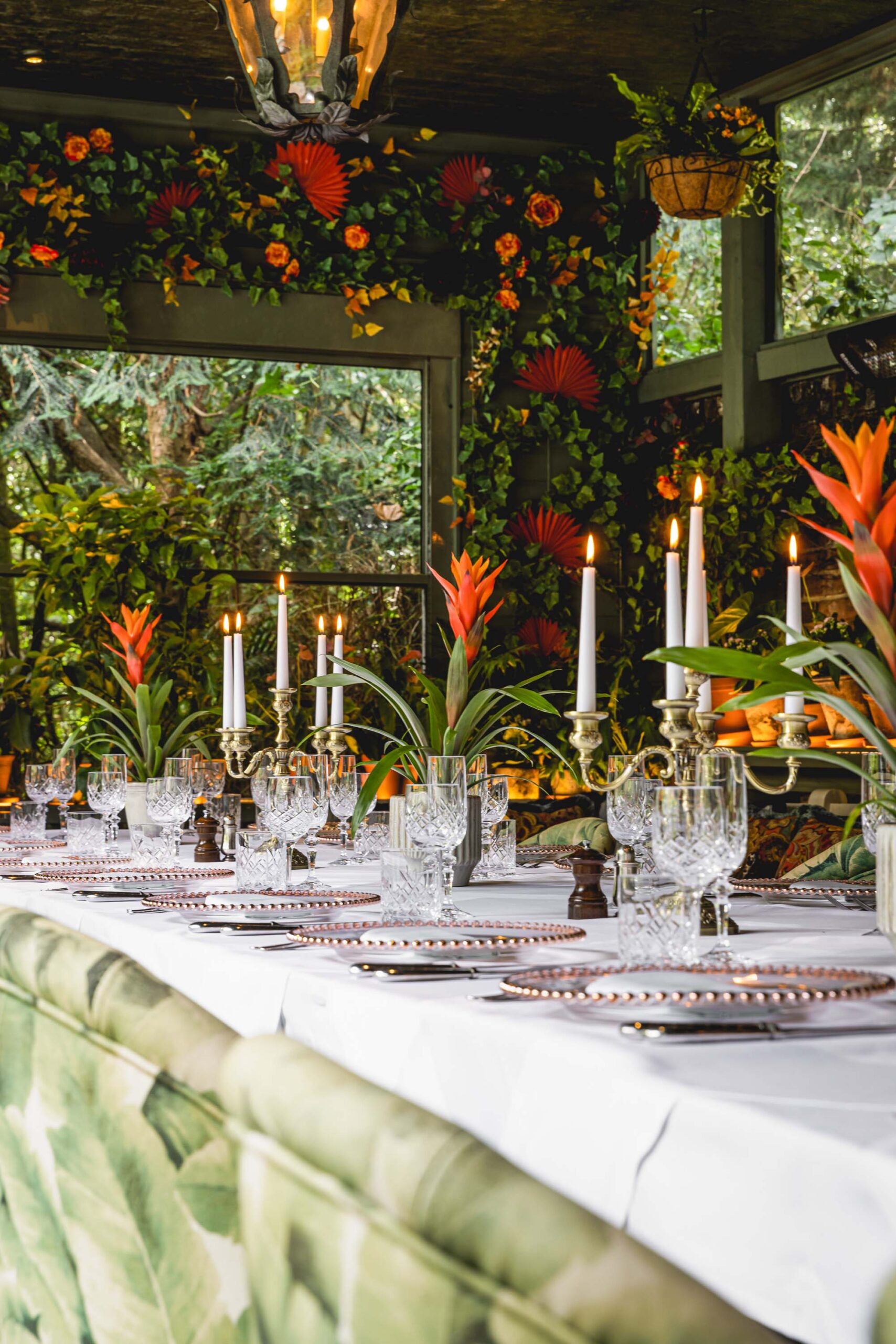 Interior of The Orangery at The Ivy Cobham Garden.