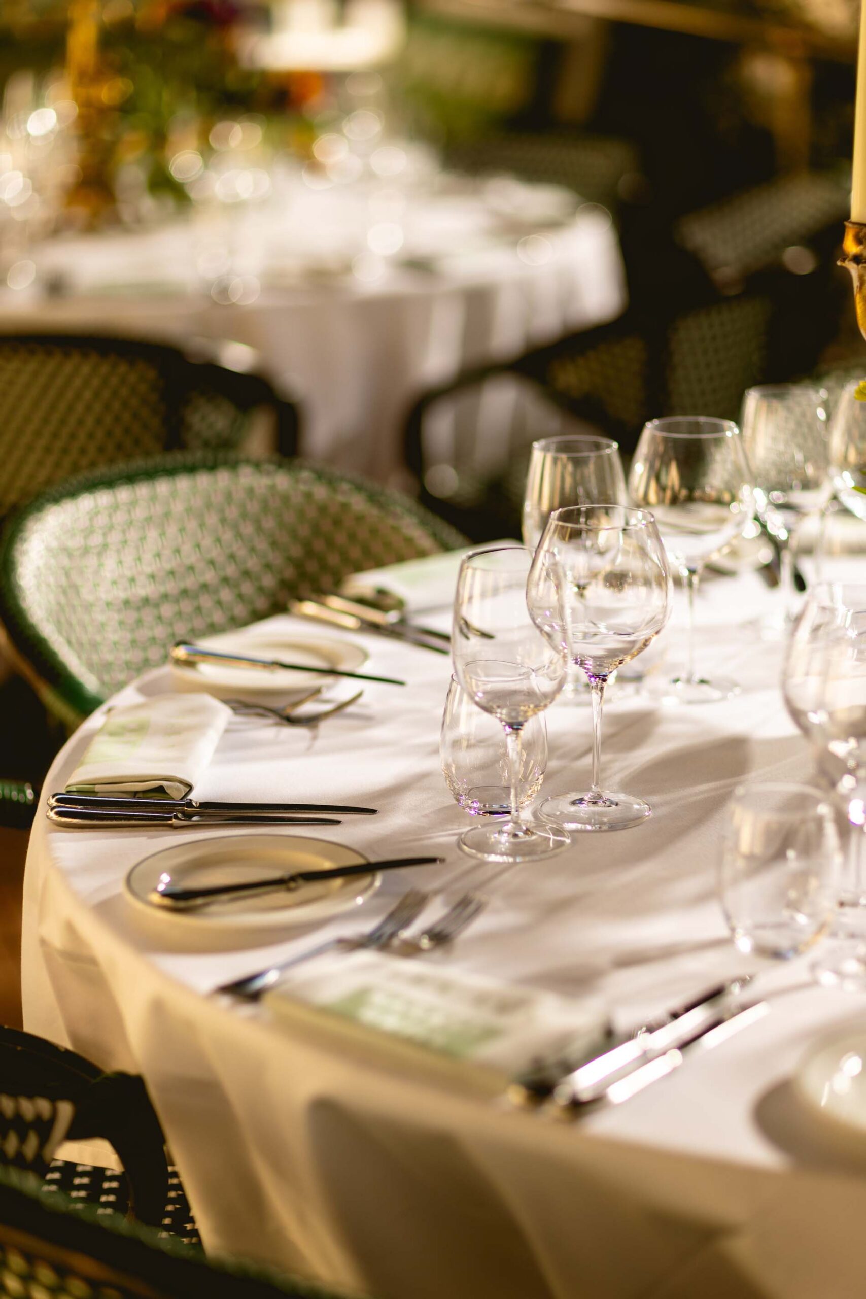 Table setup at Market Grill Courtyard.