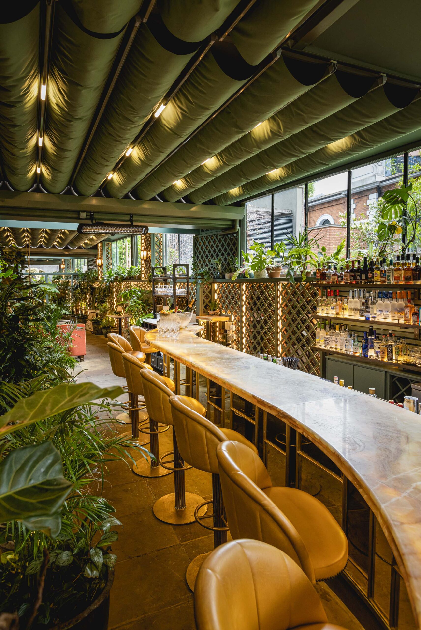 Interior of The Oasis Bar at The Ivy City Garden.