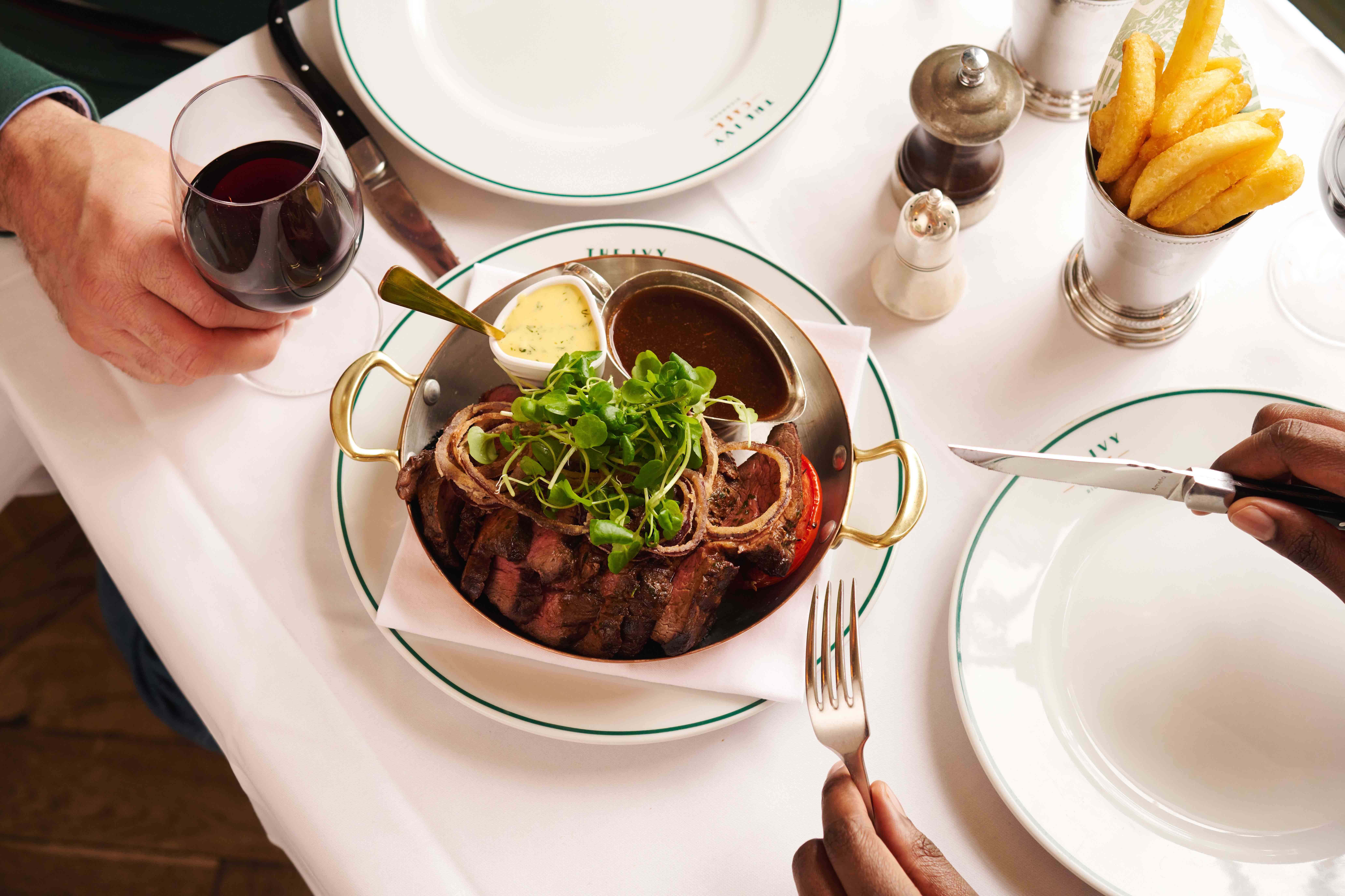 Guests enjoying their dinner at The Ivy Bath restaurant.