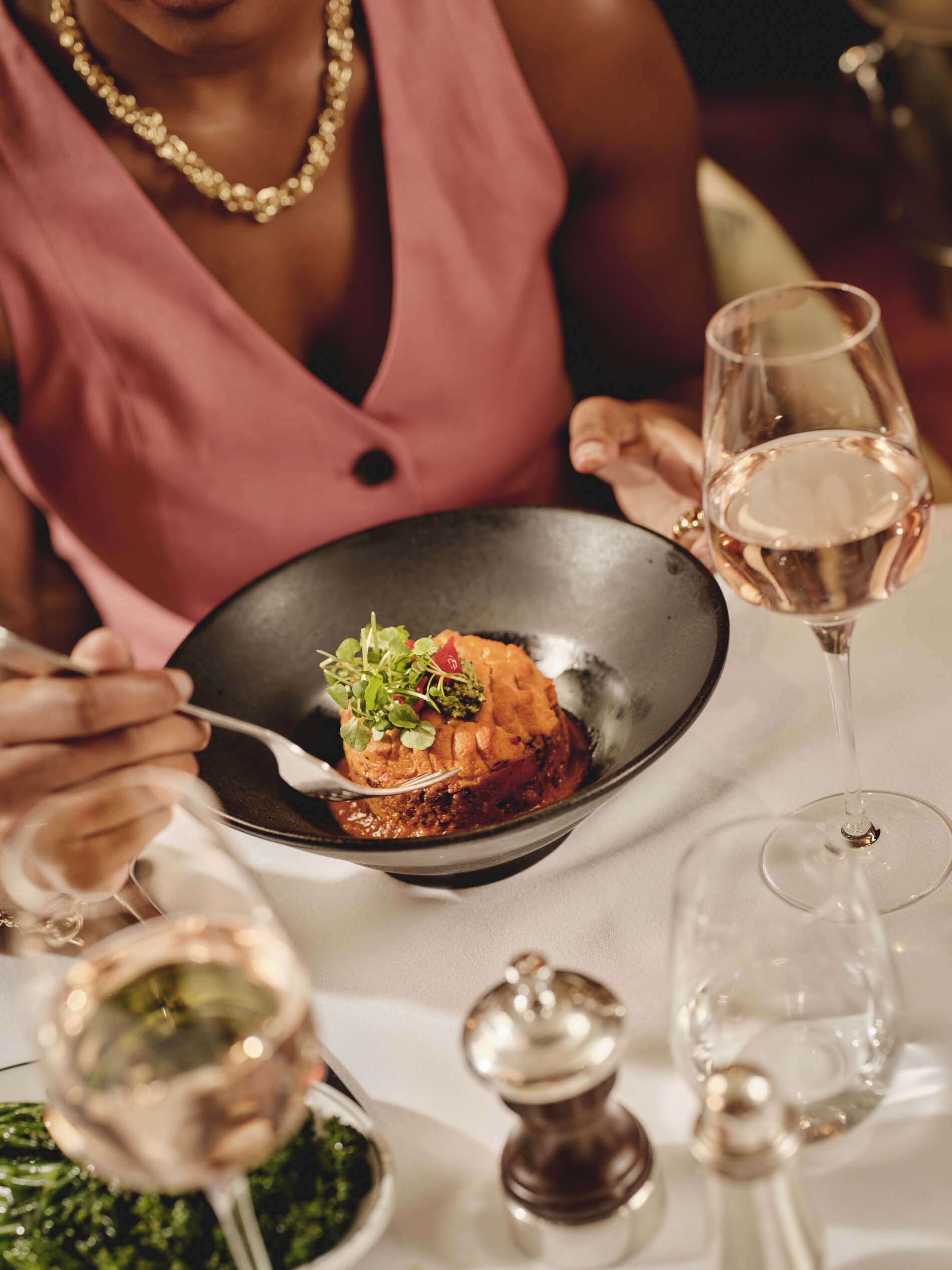 Guest having a lunch at The Ivy Oxford restaurant.