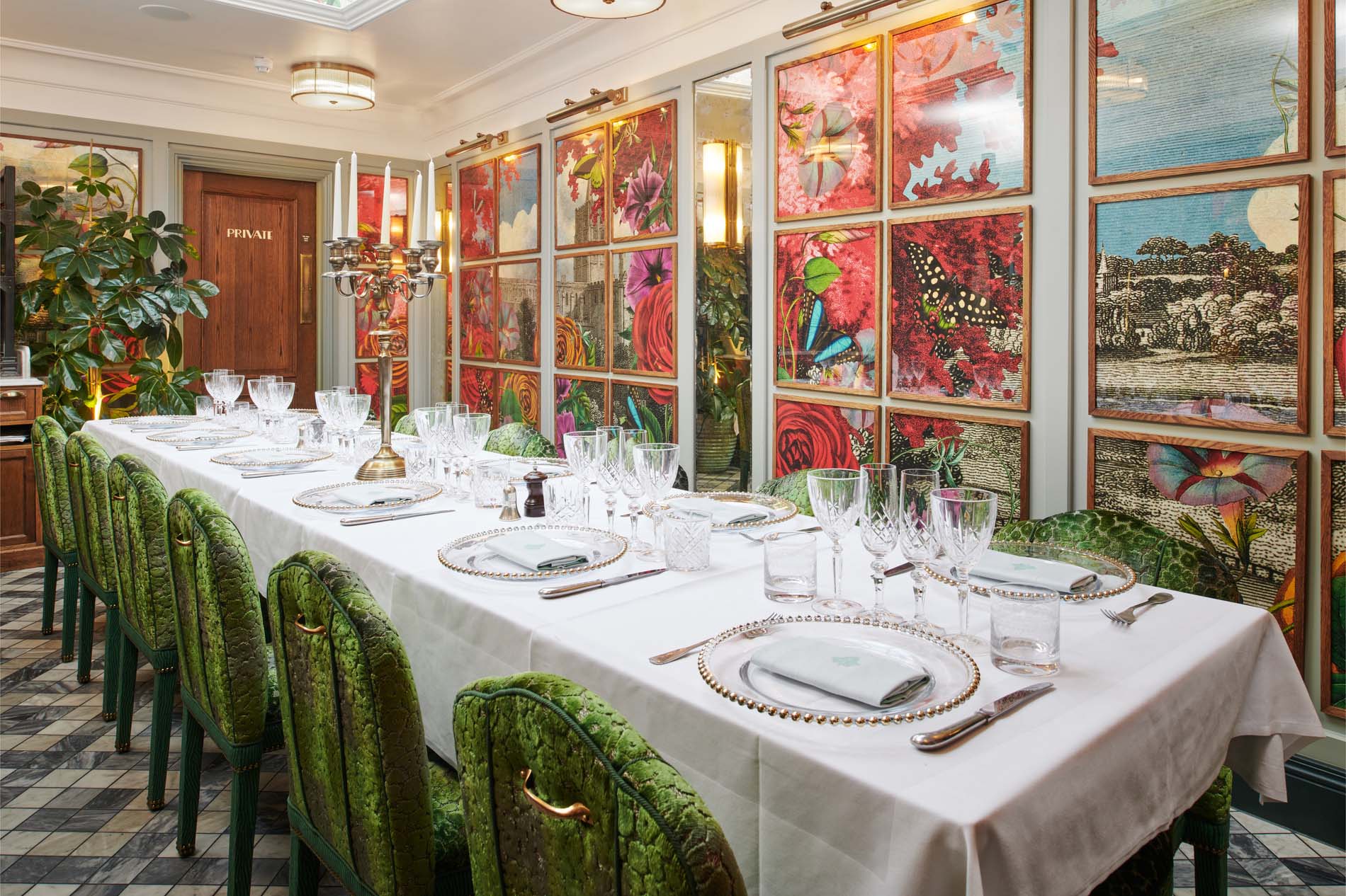 Private dining room at The Ivy St Albans Brasserie.