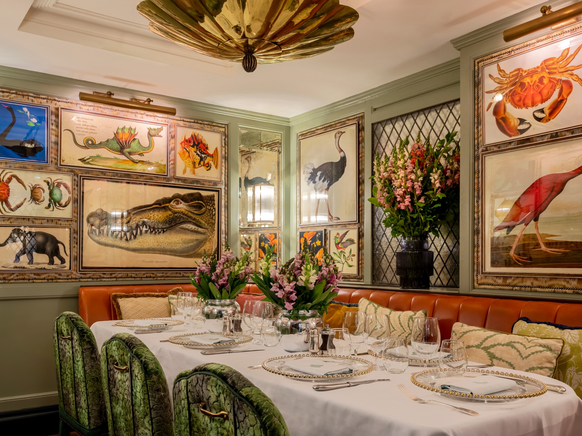 Interior of The Ivy St John's Wood private dining room