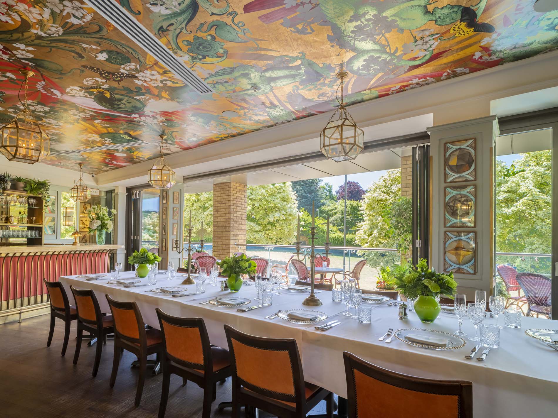 Interior of The Looking Glass Room at The Ivy Castle View, Guildford.