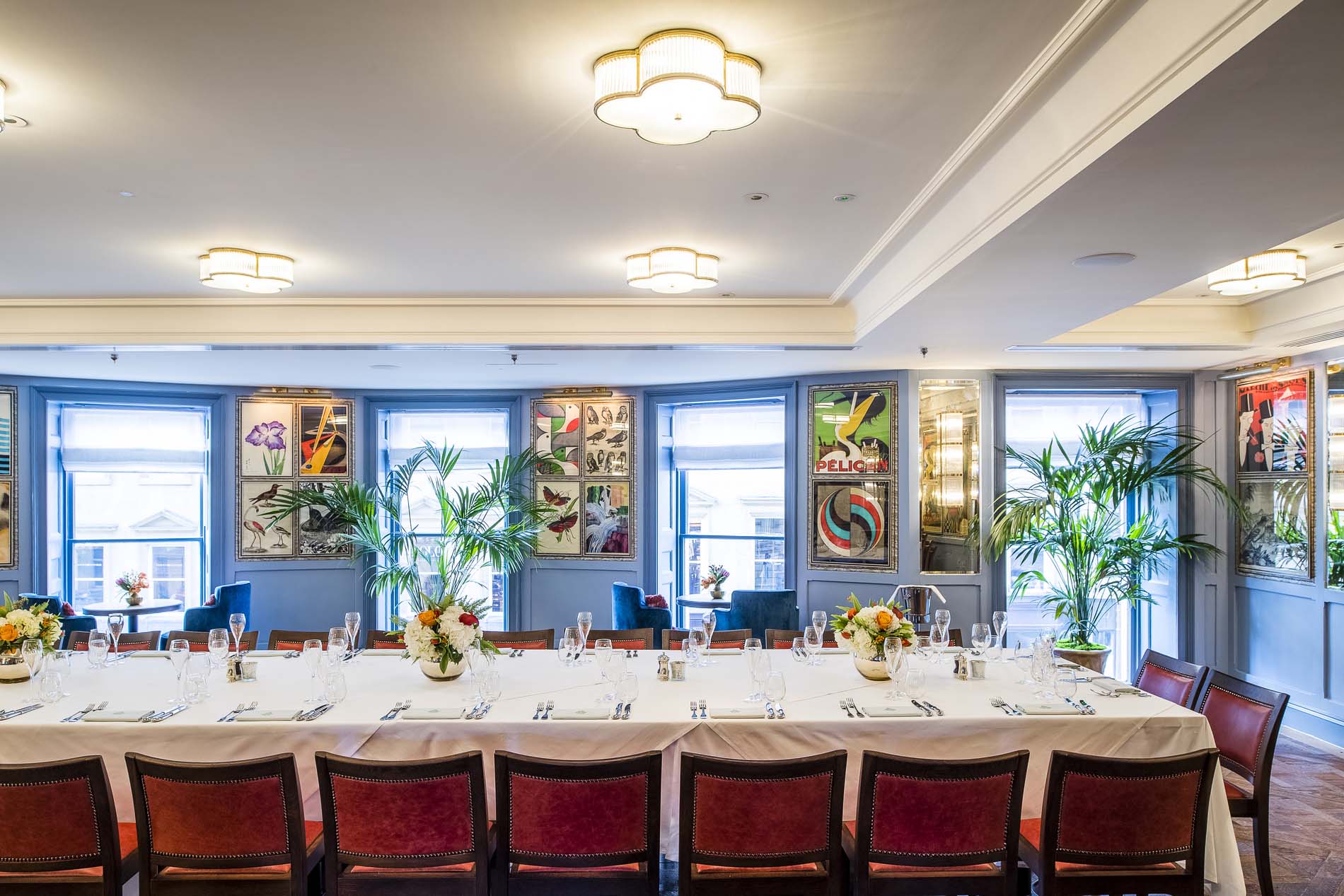 Interior of The Baldwin Room at The Ivy Bath.