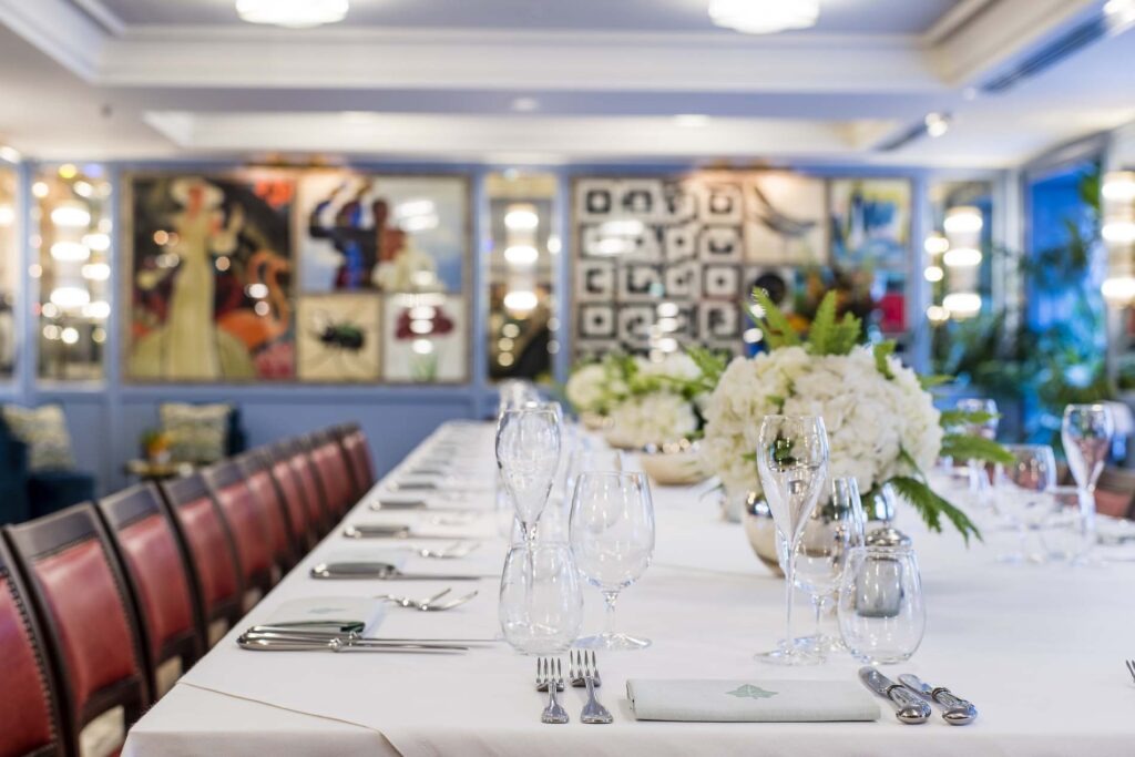 Interior of The Baldwin Room at The Ivy Bath.