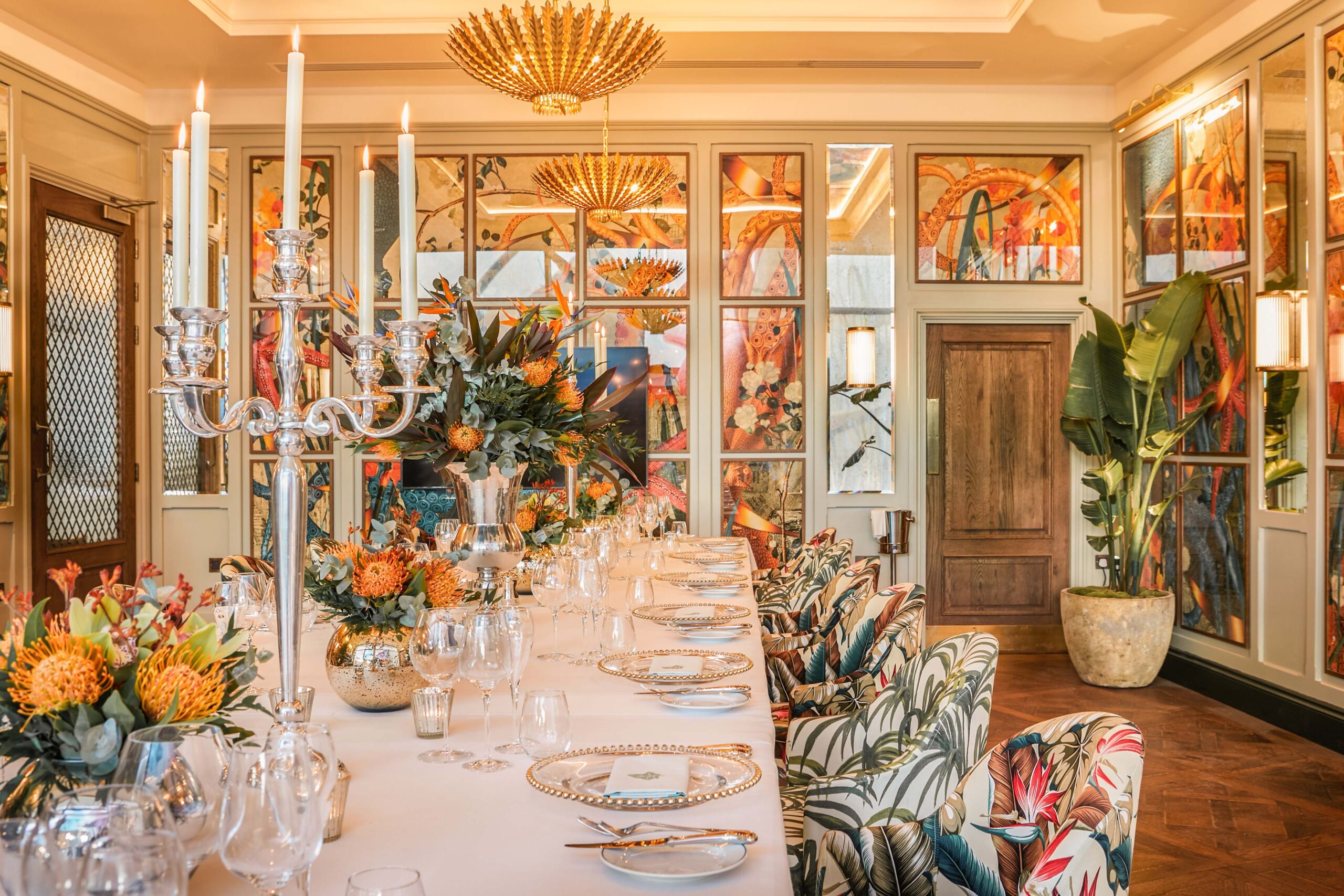 Interior of The Shearwater Room at The Ivy Cardiff.