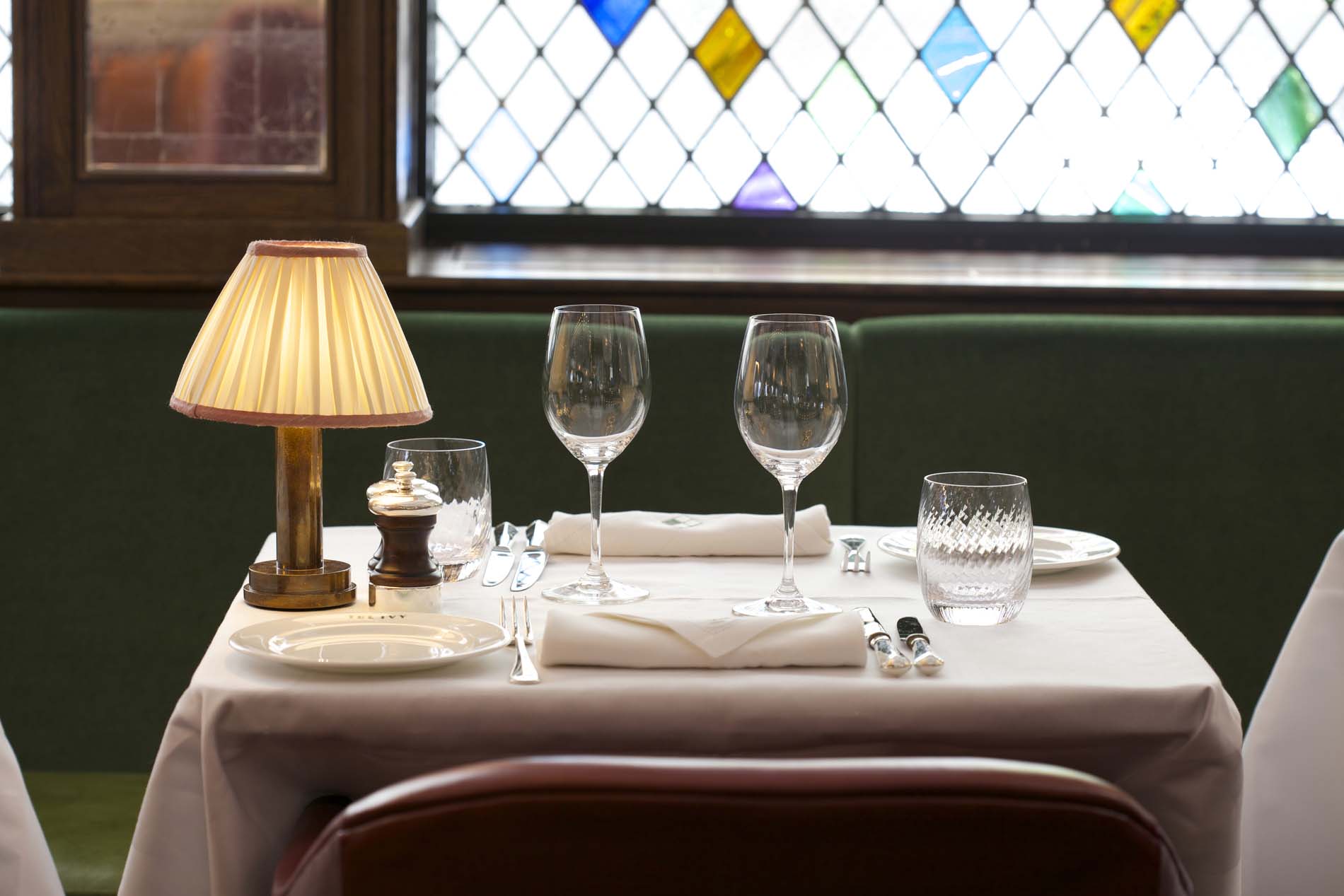Table setup at The Original Ivy, West Street.