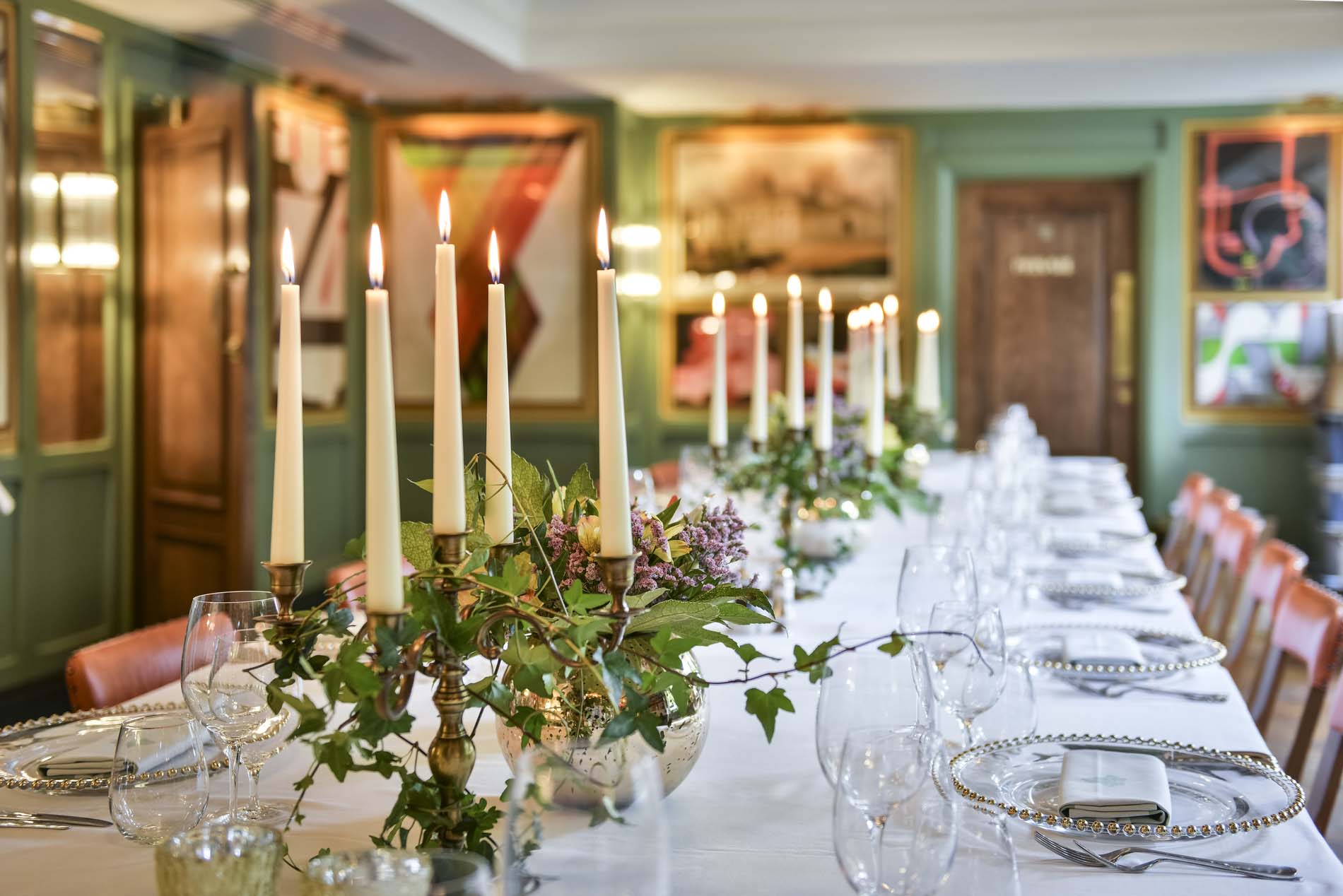Interior of The Papworth Room at The Ivy Montpellier Brasserie.