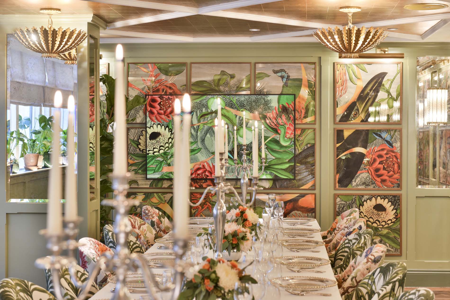 The interior of the private dining room at The Ivy Oxford.