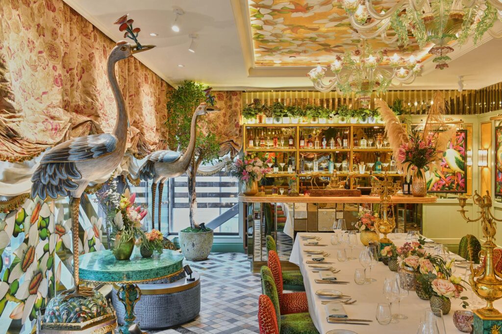 Interior of The Dalton Room at The Ivy Spinningfields, Manchester.