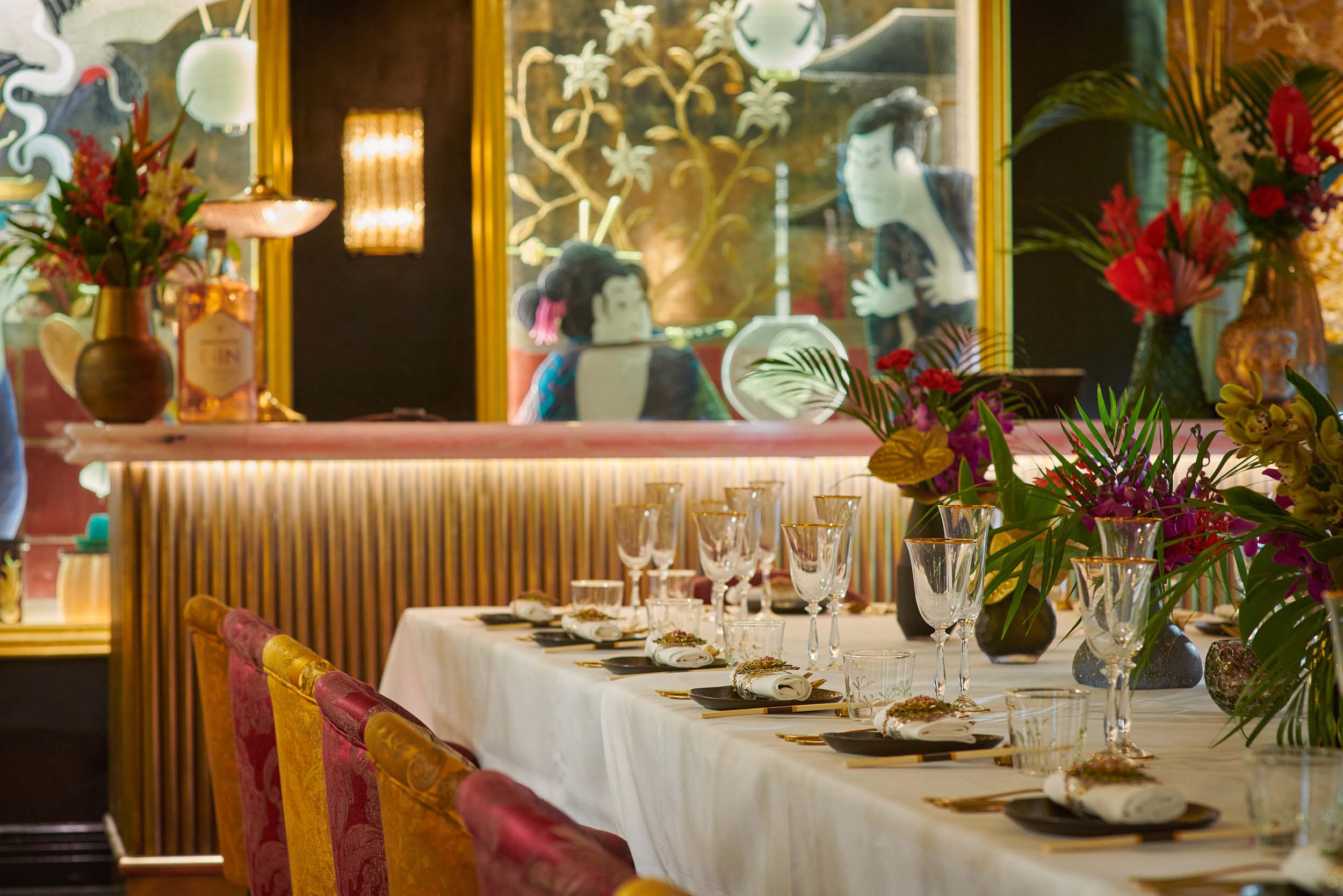 table design in The Geisha Room, Manchester