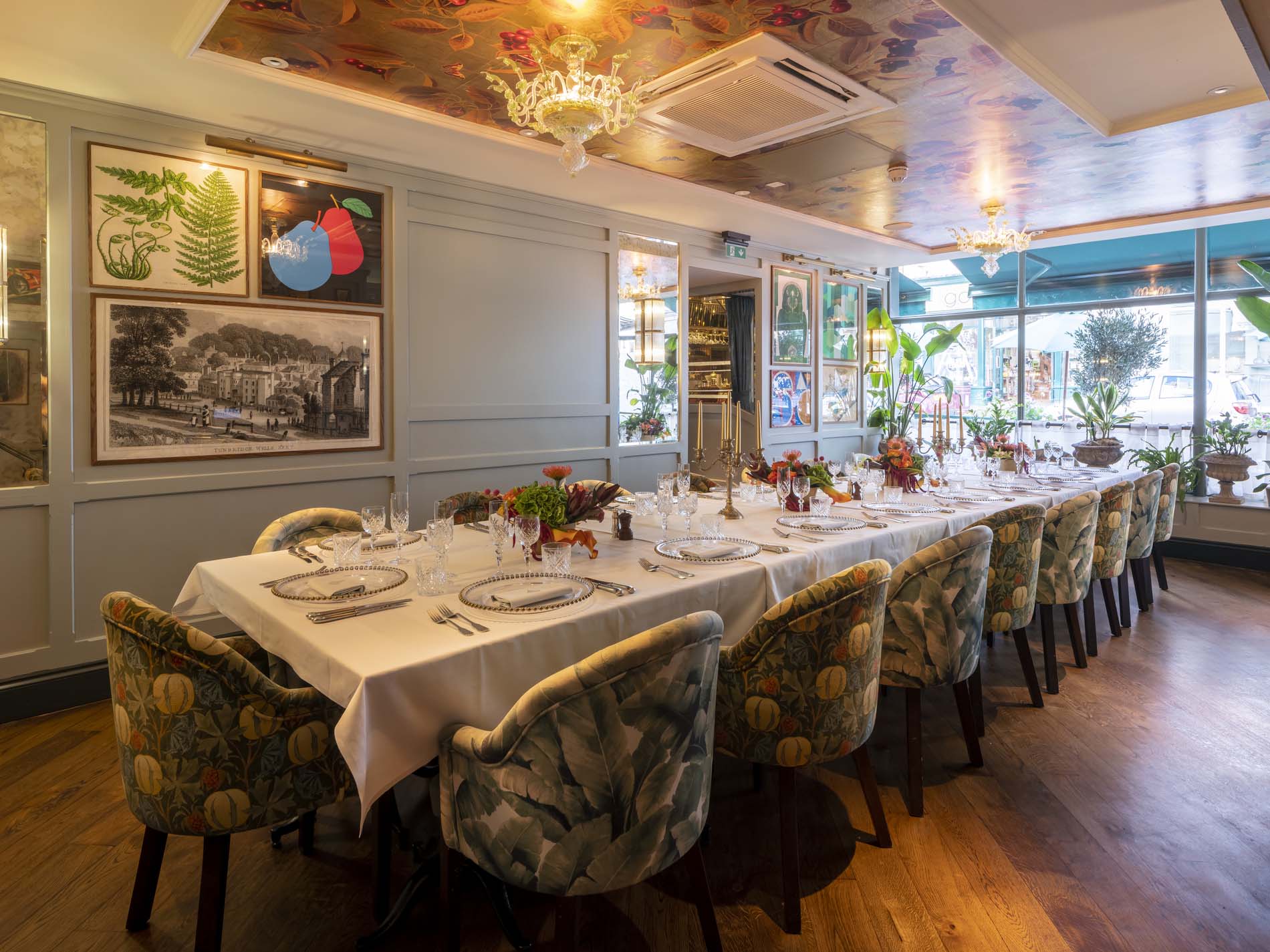 Private dining room at The Ivy Royal Tunbridge Wells.