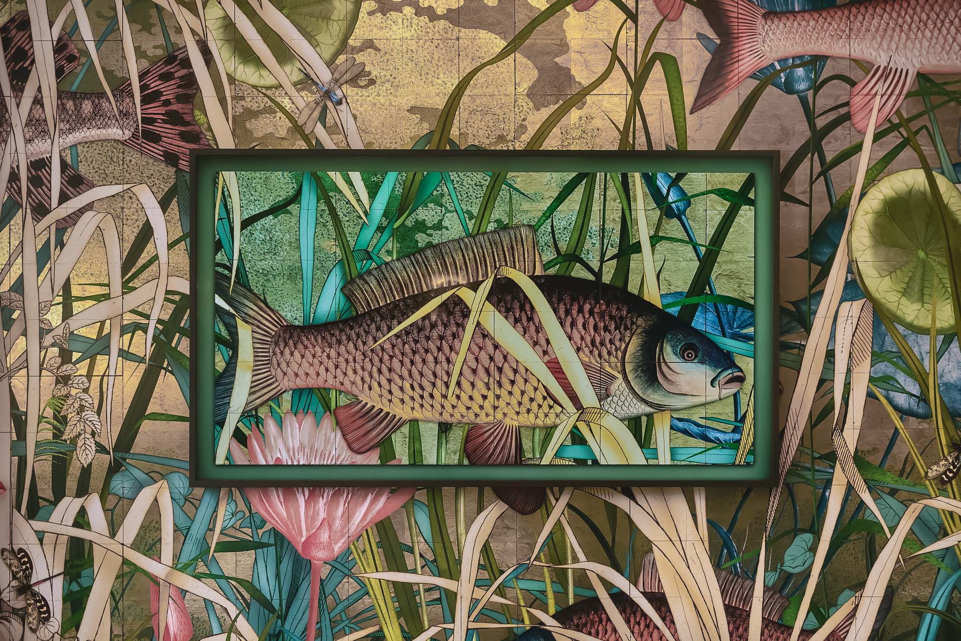 Artwork closeup at The Ivy Exeter.