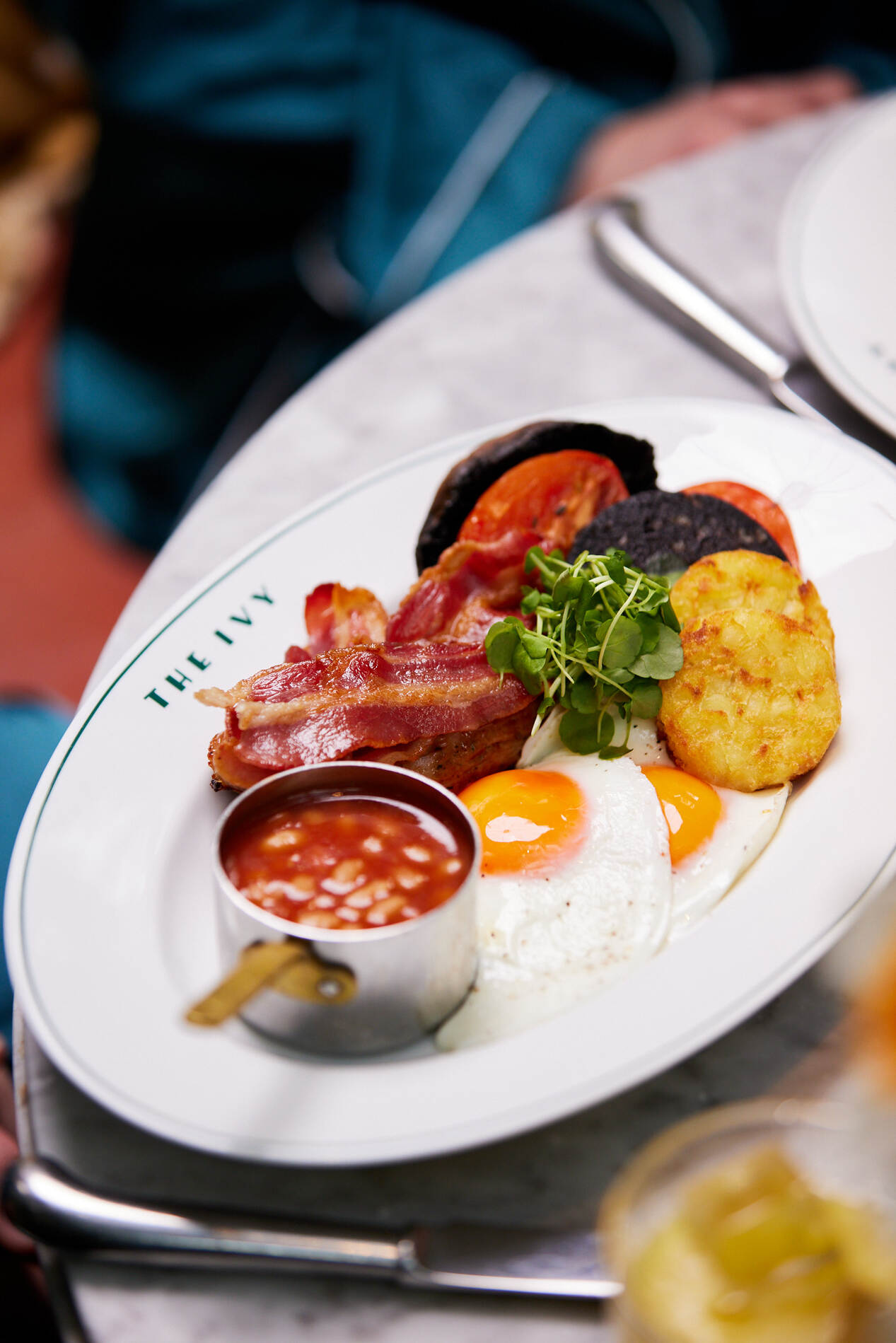 Full English Breakfast at The Ivy restaurant.