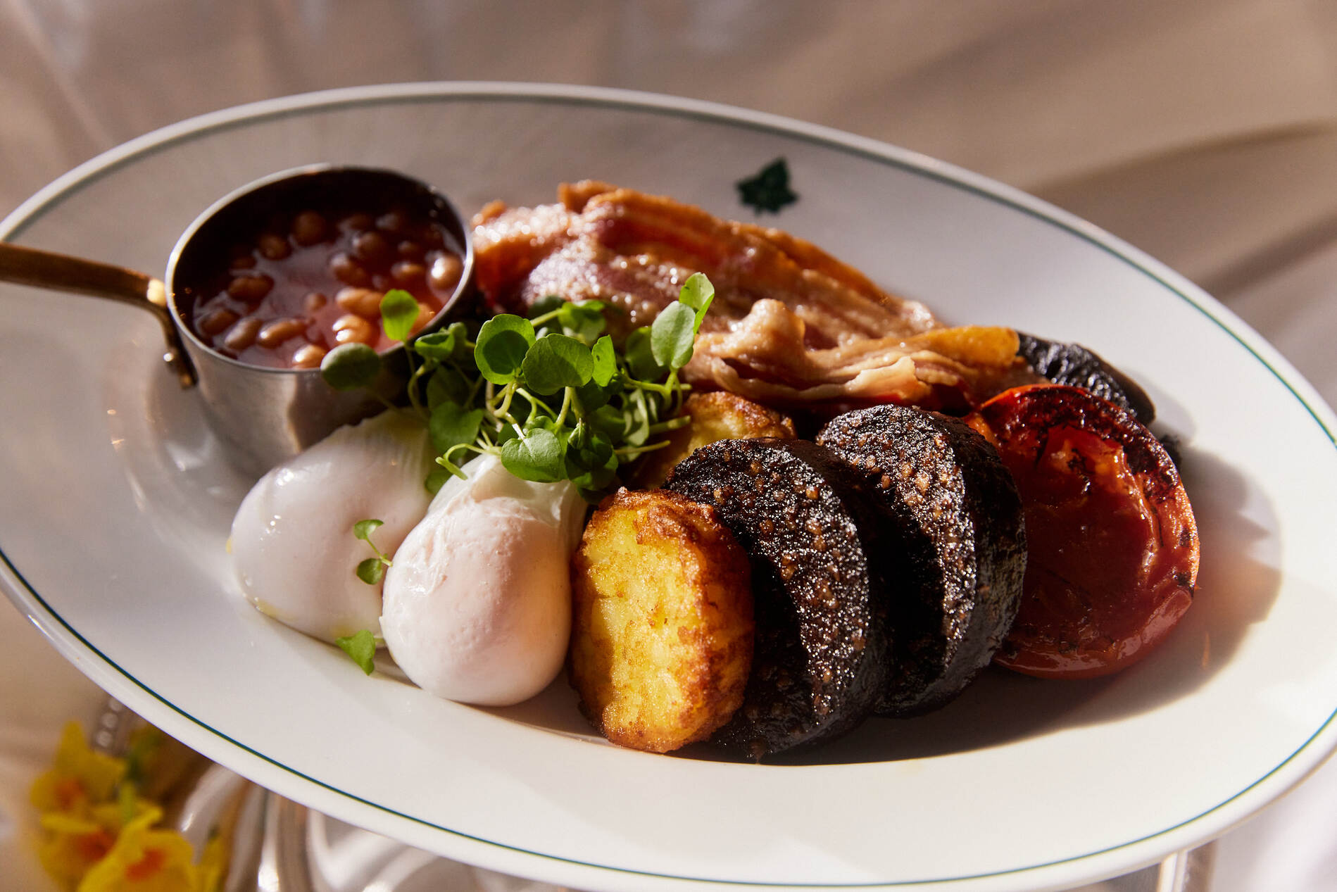 Full English Breakfast at The Ivy restaurant.