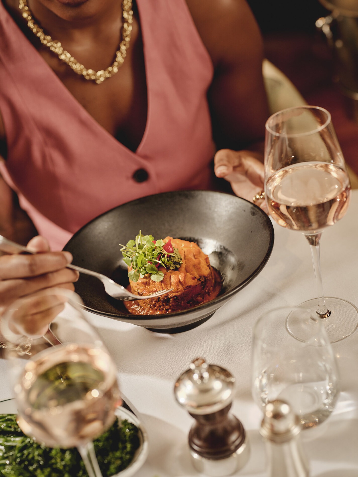 Guest having lunch in Granary Square Brasserie