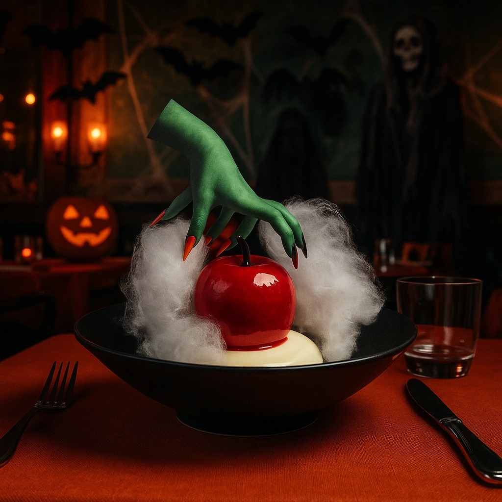 halloween dessert, the emerald city apple at the ivy