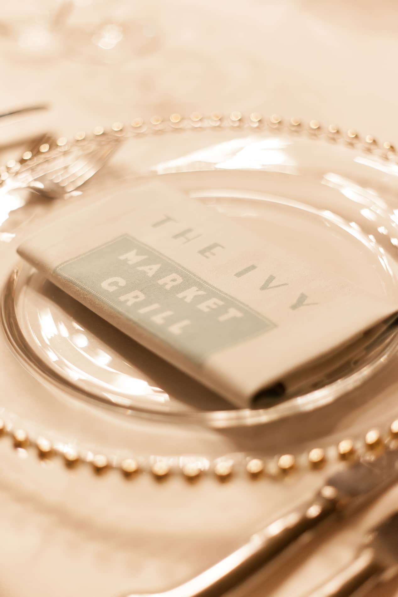 Table setup detail at The Ivy Market Grill.