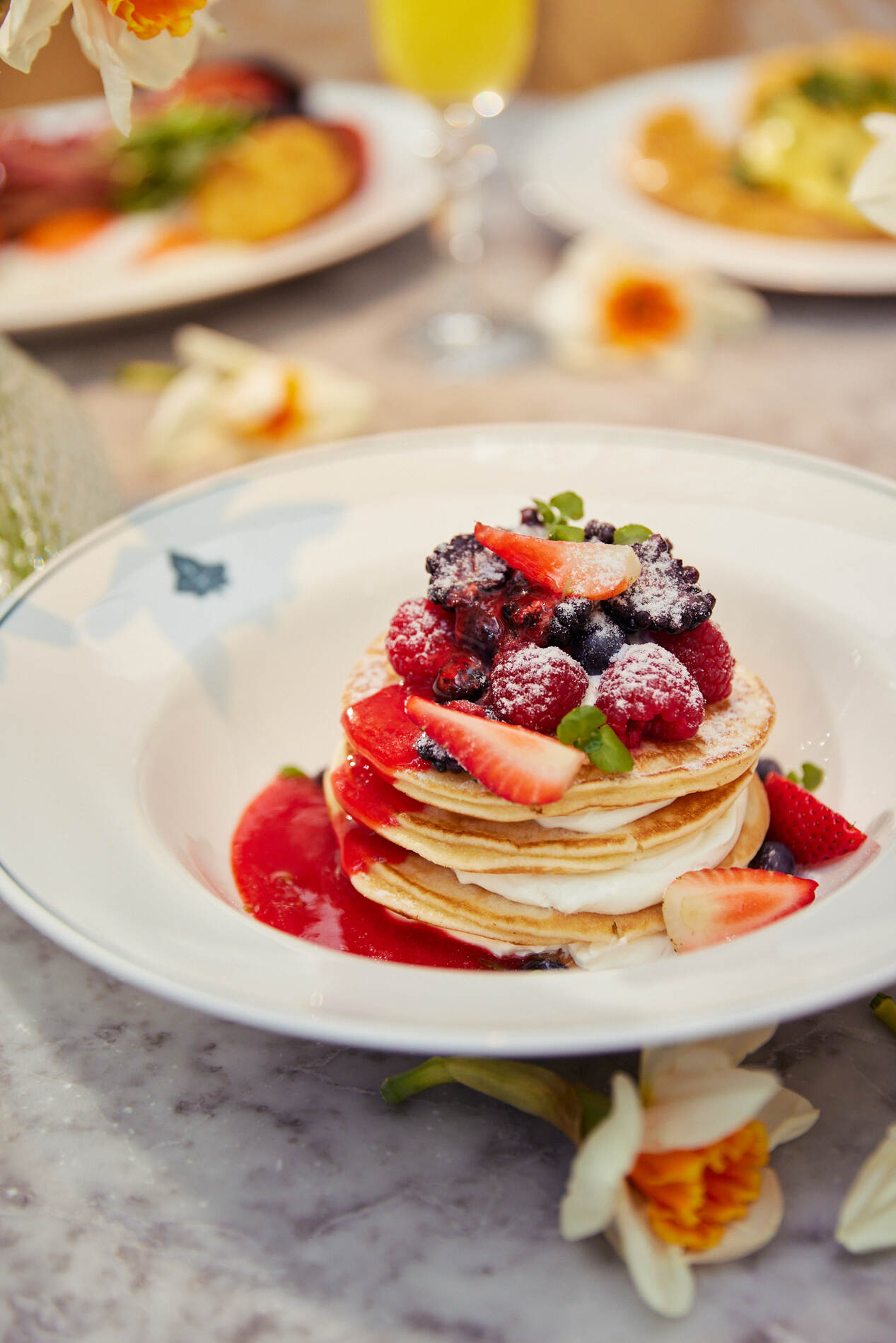 Buttermilk pancakes at The Ivy restaurant.