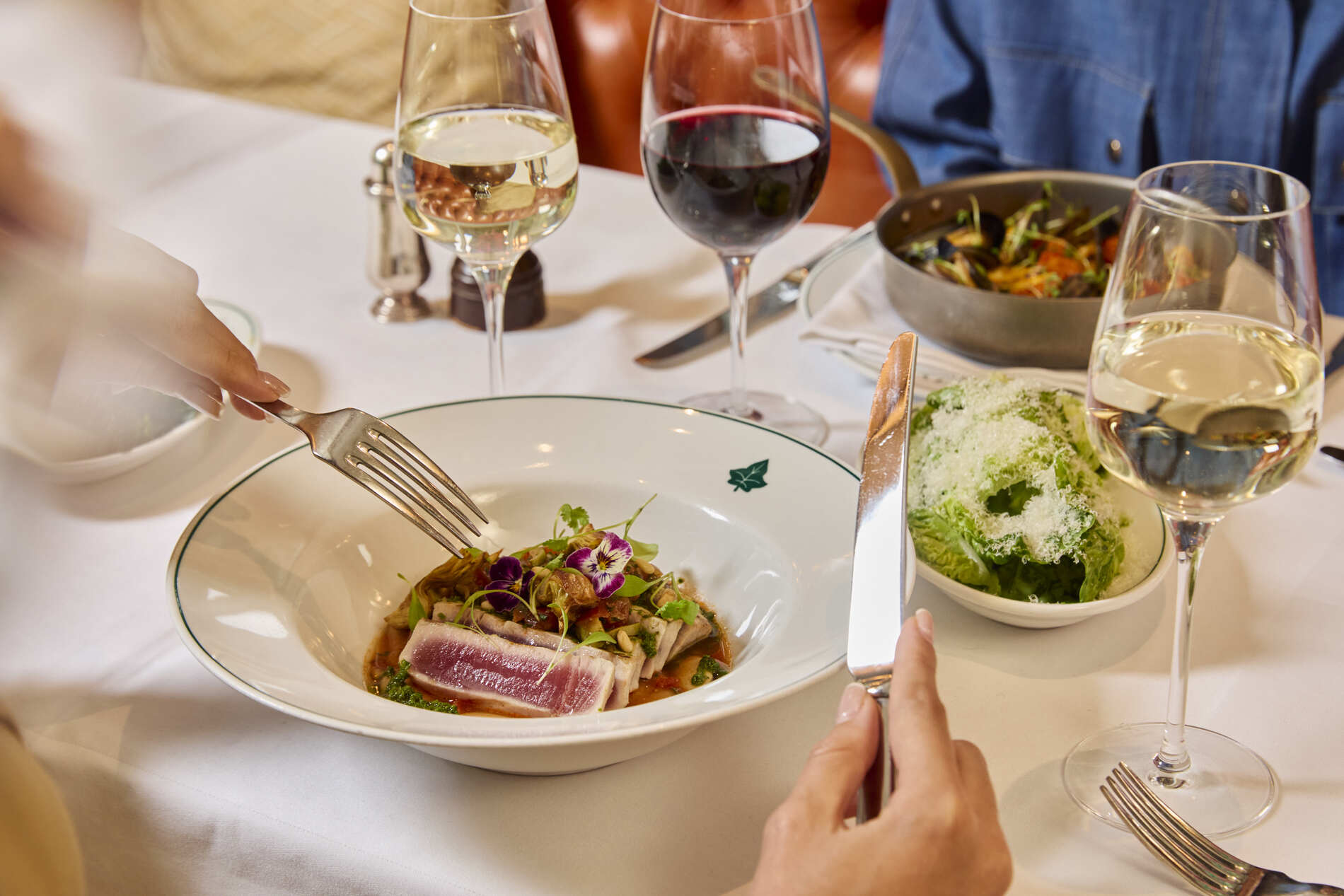 dining at the event space in The Ivy