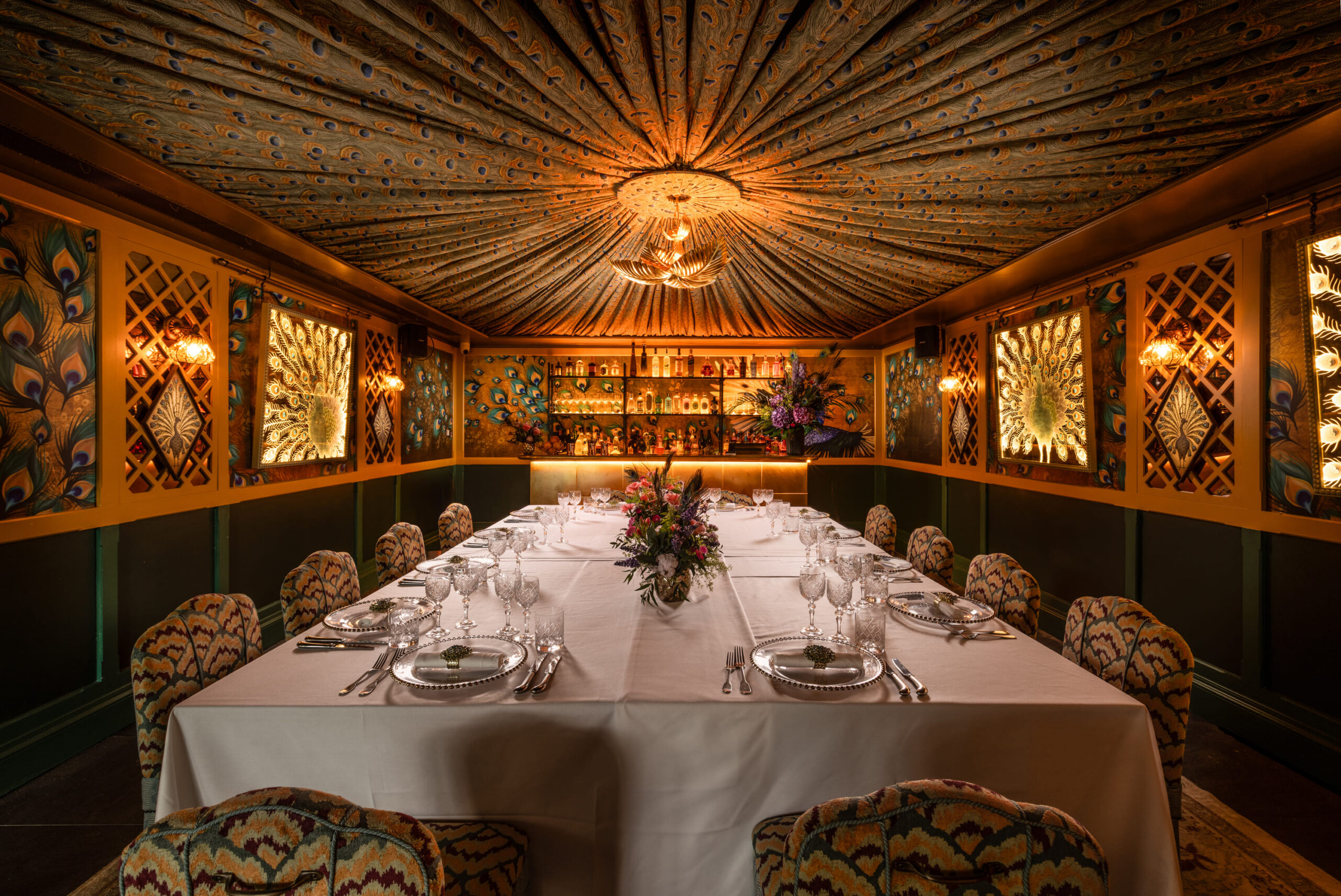 the peakcock room at the ivy manchester brasserie